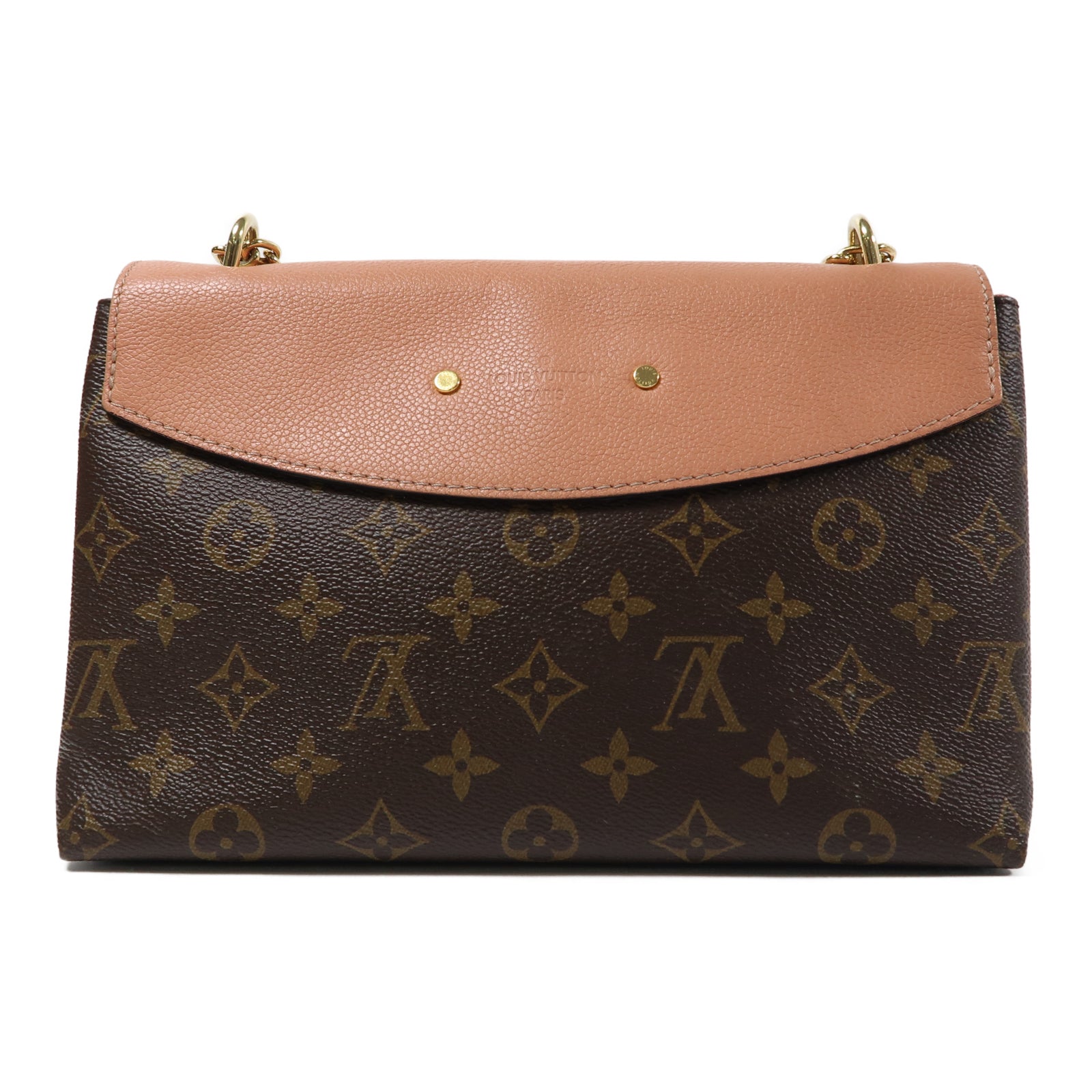LOUIS VUITTON Monogram Saint Placide金扣鏈帶肩背袋啡色/粉紅色