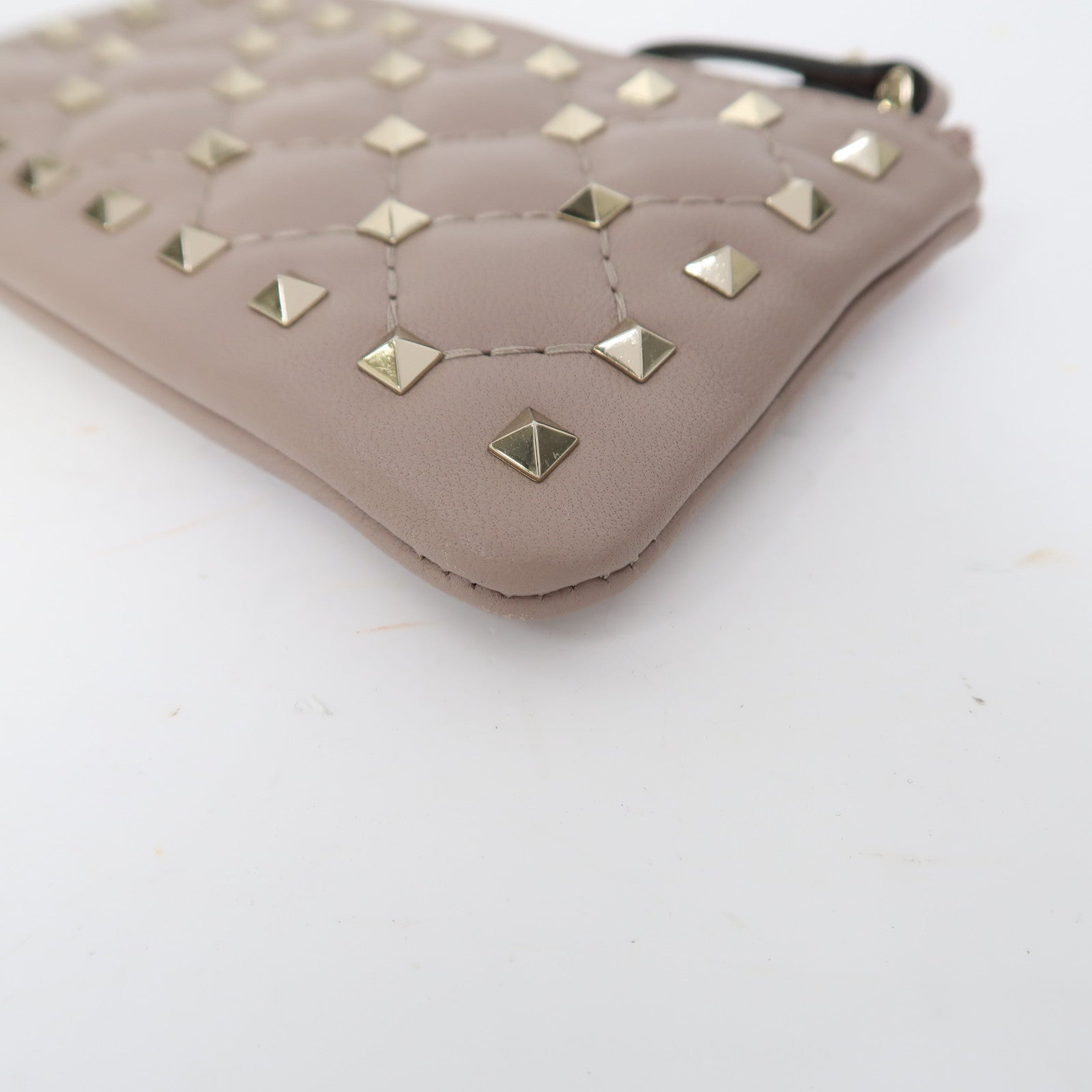 Valentino 牛皮皮革Card Case金扣卡片套裸色