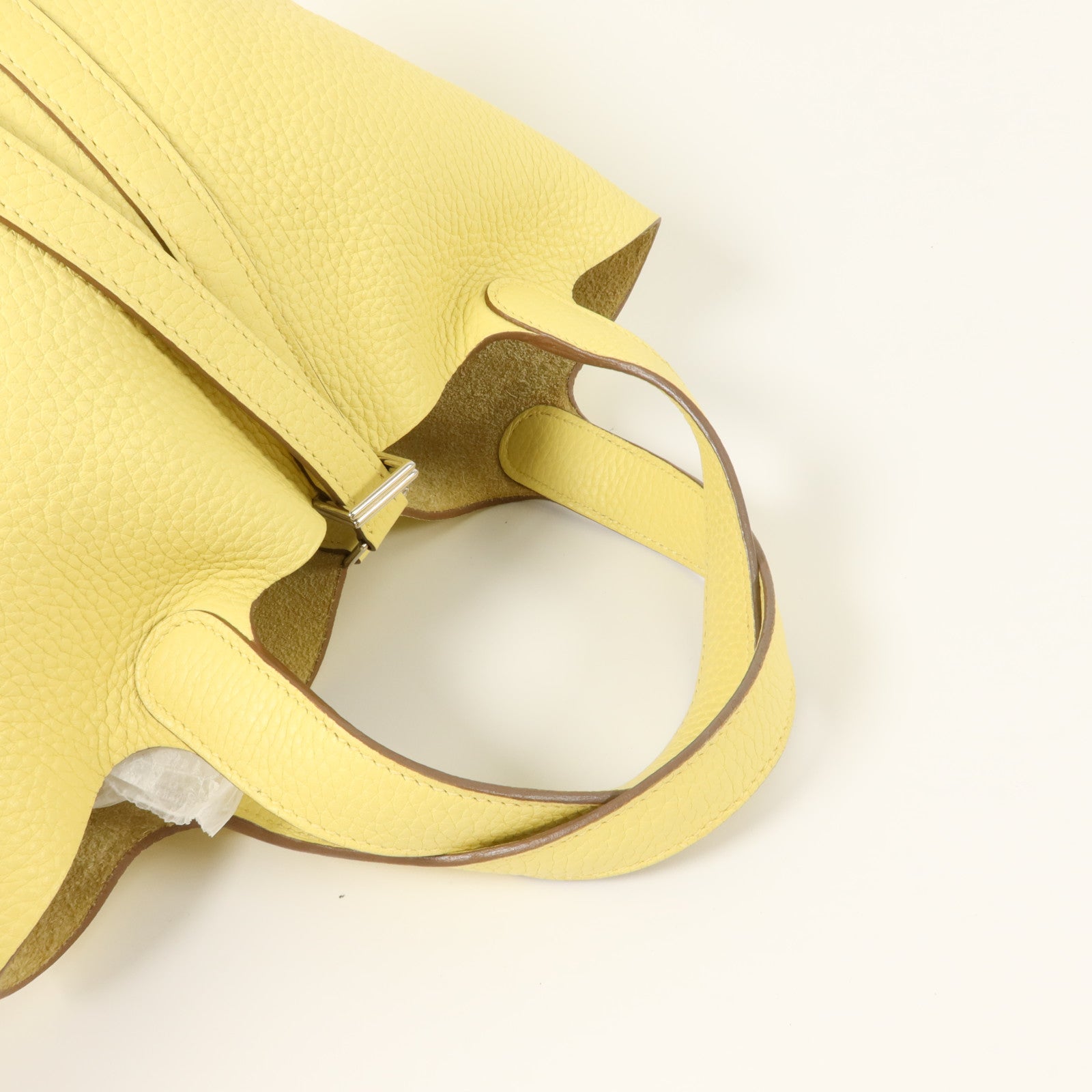 HERMES Clemence皮革Picotin PM手挽袋Jaune Poussin