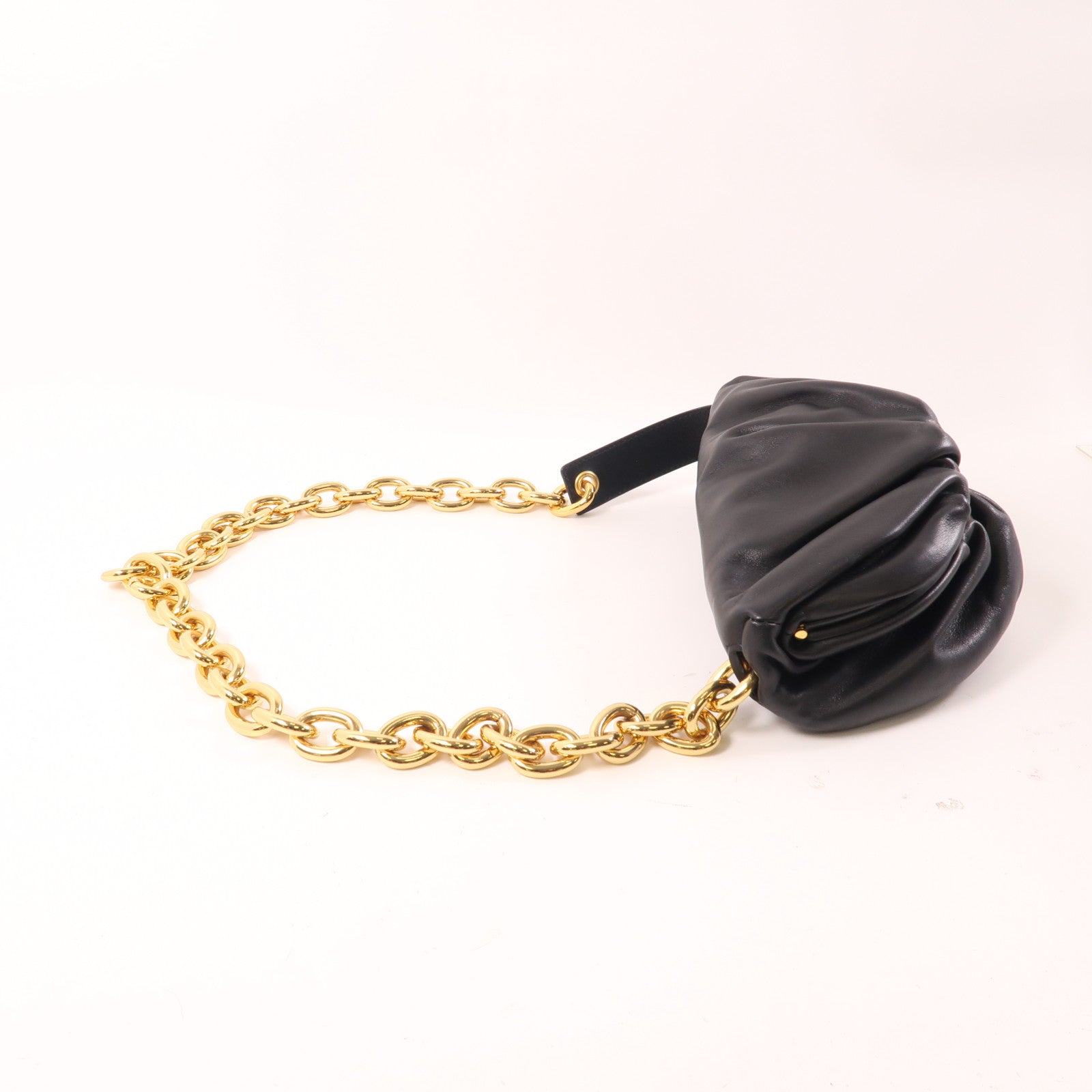 BOTTEGA VENETA 羊皮皮革Belt Bag金扣腰包黑色