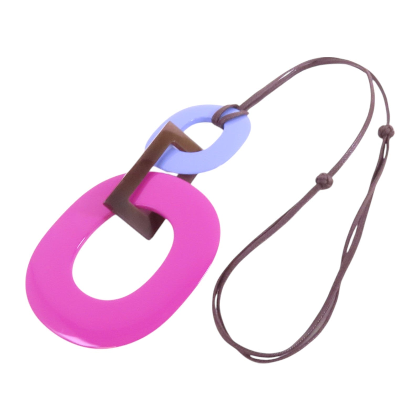 HERMES 水牛角/PVC Kara Pendant Necklace項鏈