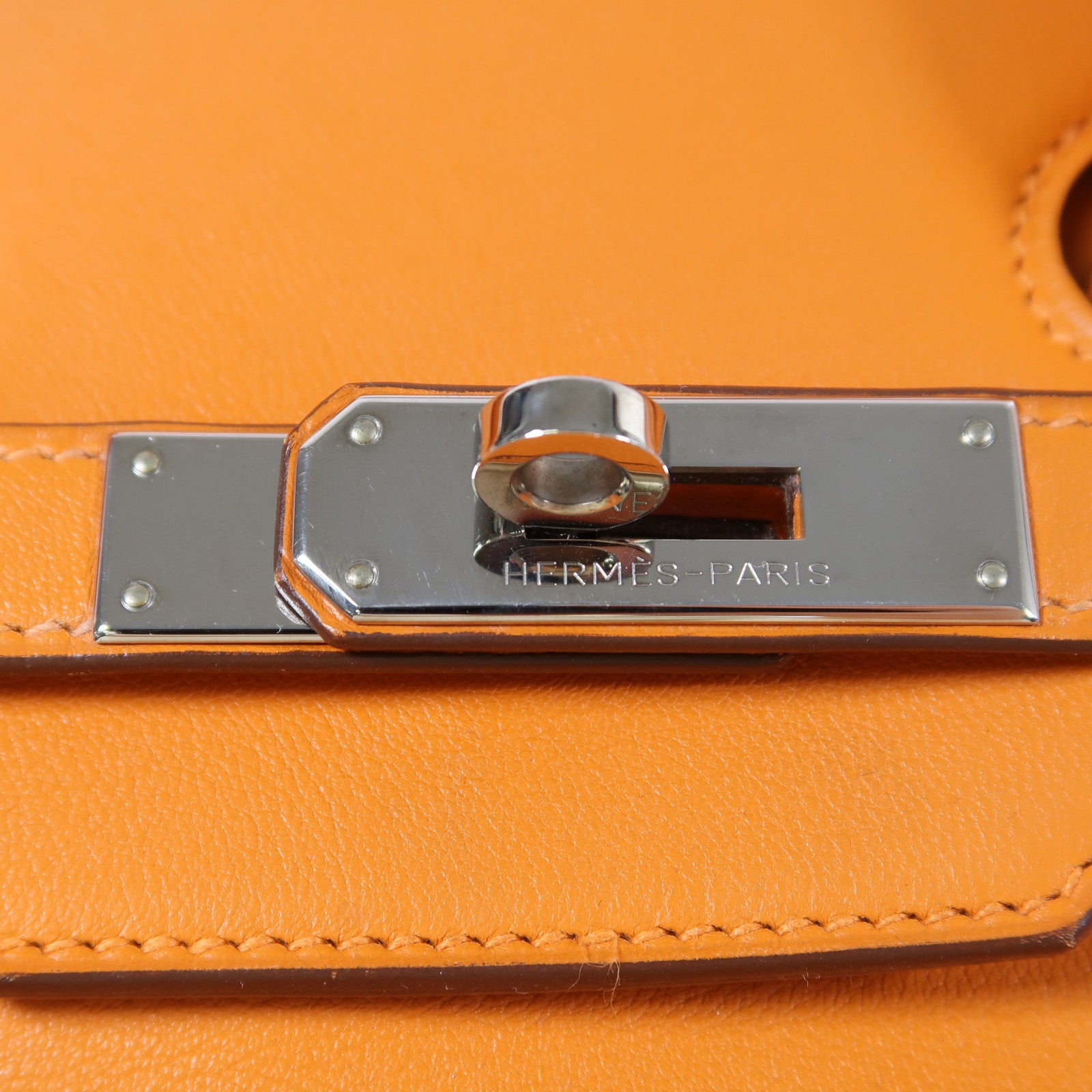 HERMES Swift皮革Birkin 35銀扣手挽袋Orange橙色