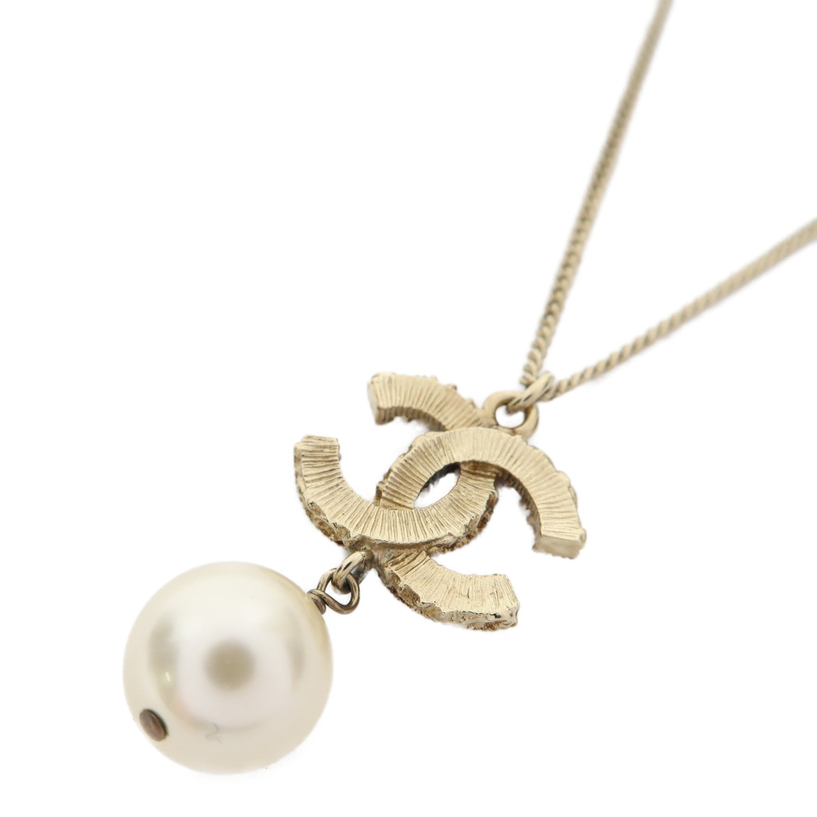 CHANEL 金屬Coco Mark Necklace項鍊黑色/金色