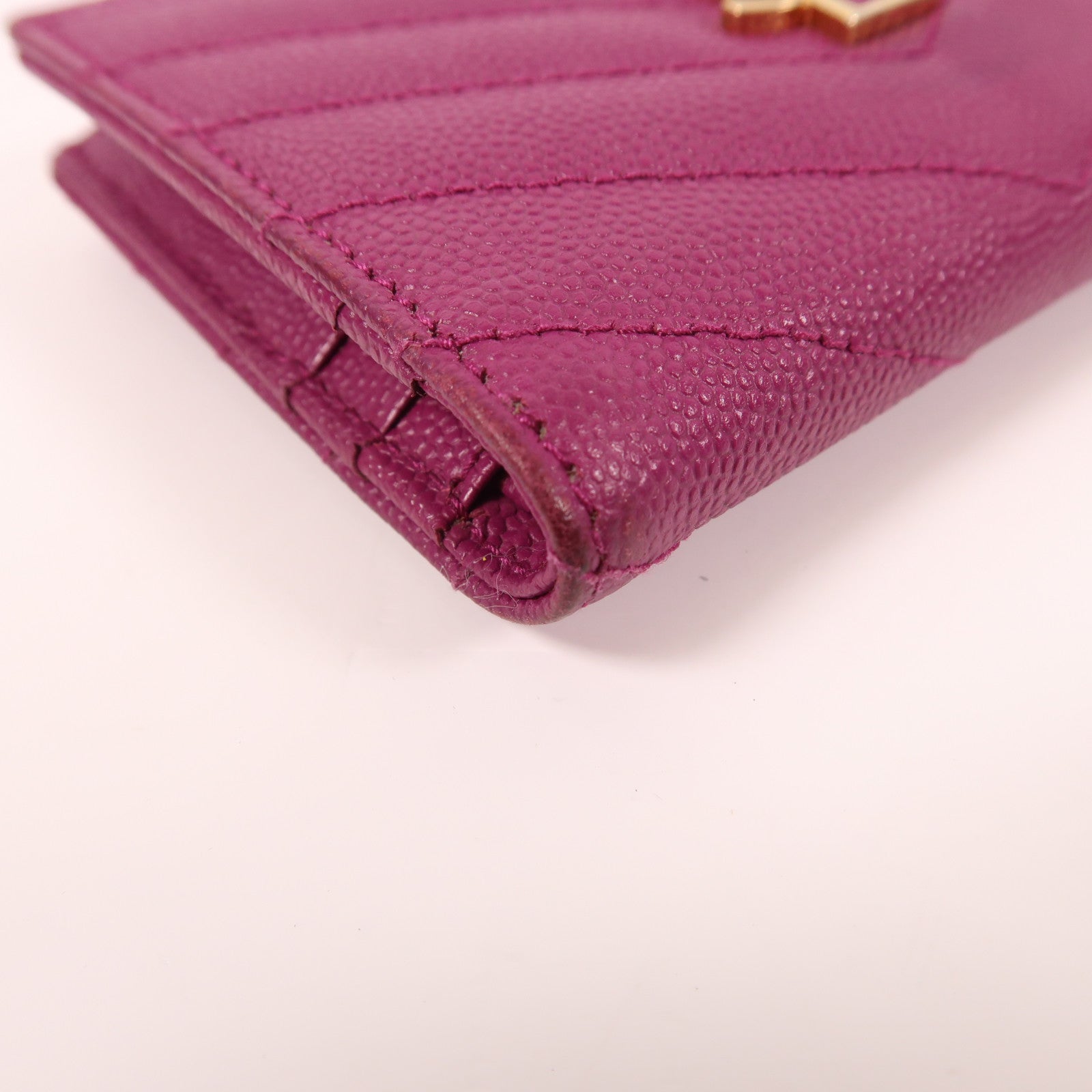 SAINT LAURENT 牛皮皮革Wallet金扣錢包紫色