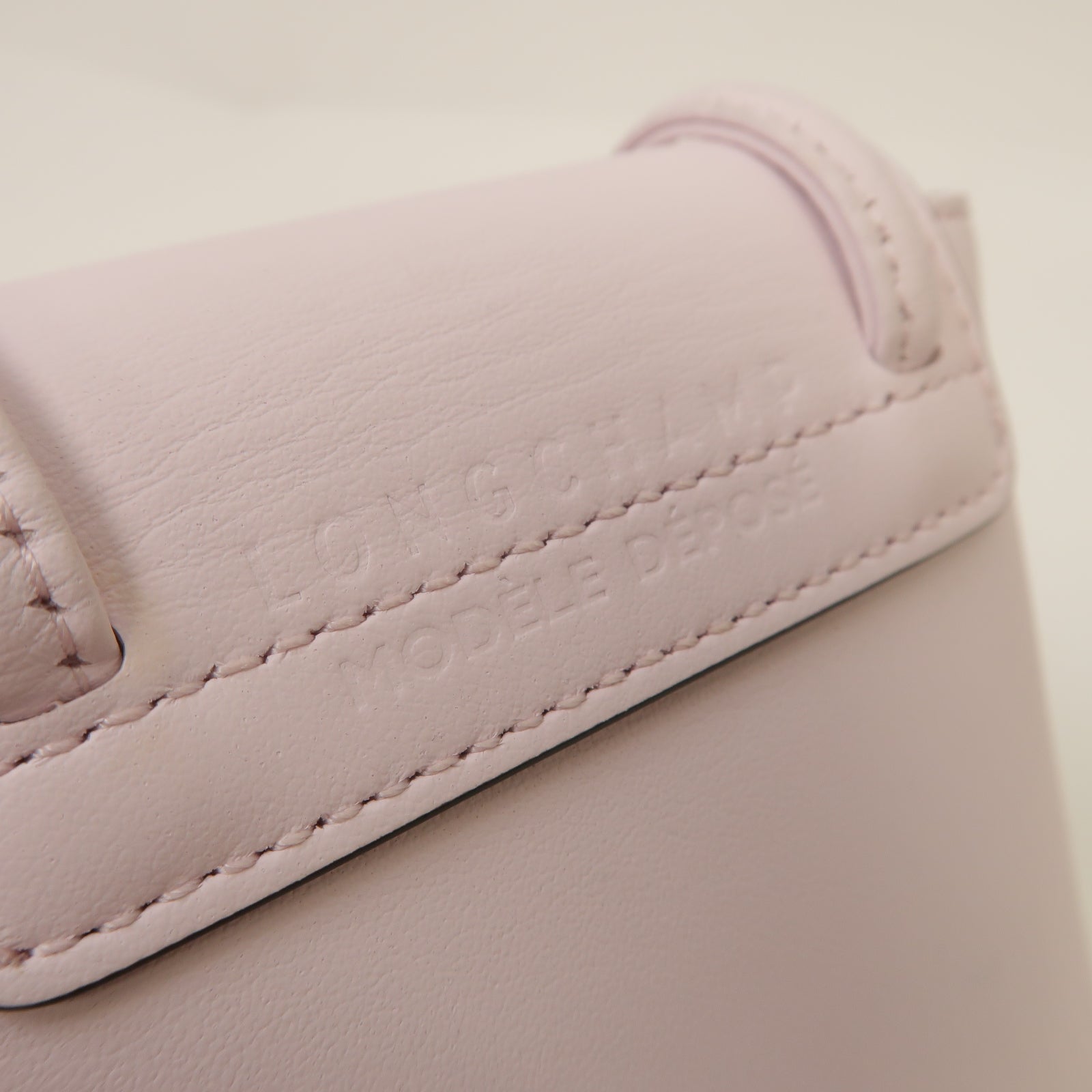 Longchamp 牛皮皮革Shoulder Bag銀扣肩背袋粉紅色
