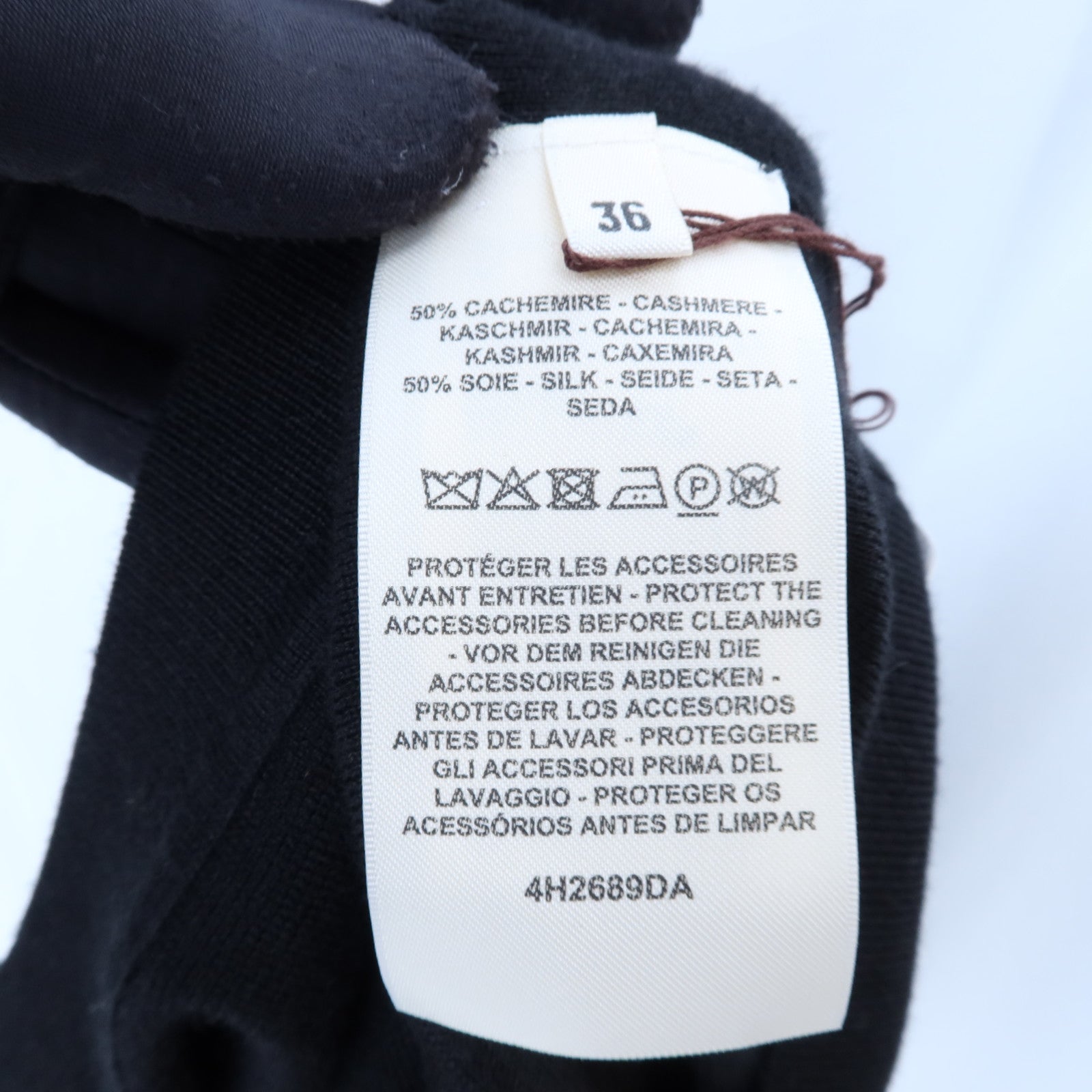 HERMES Cashmere/Silk Ex-Libris Short Sleeve Knitwear針織