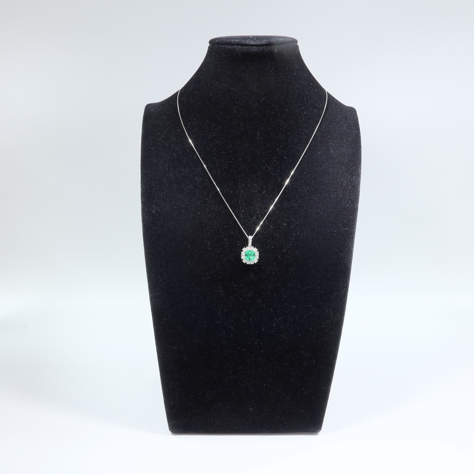 JEWELRY PT950/PT850鉑金Emerald Diamond Necklace綠寶石鑽石項鍊
