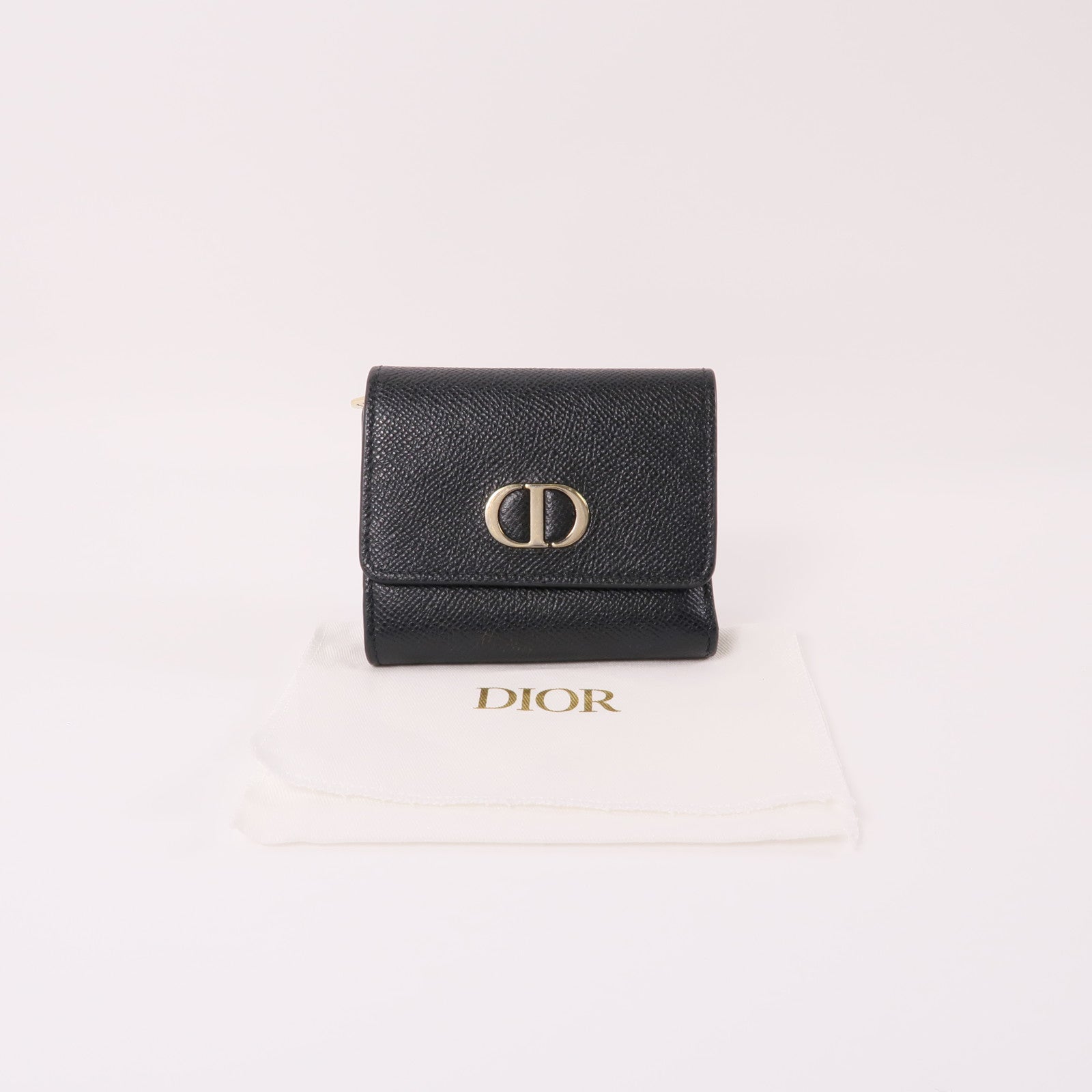 Dior 牛皮皮革Wallet金扣錢包黑色