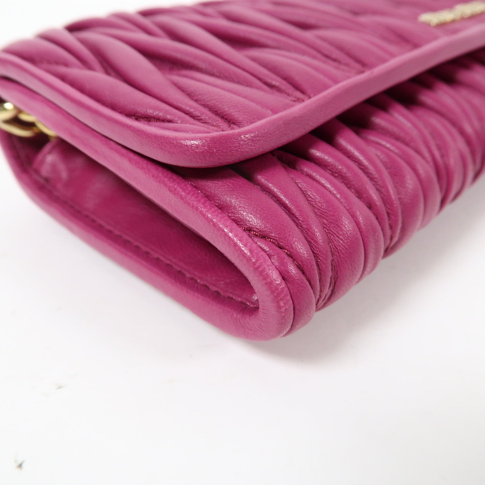 Miu Miu 羊皮皮革Shoulder Bag金扣肩背袋紅色
