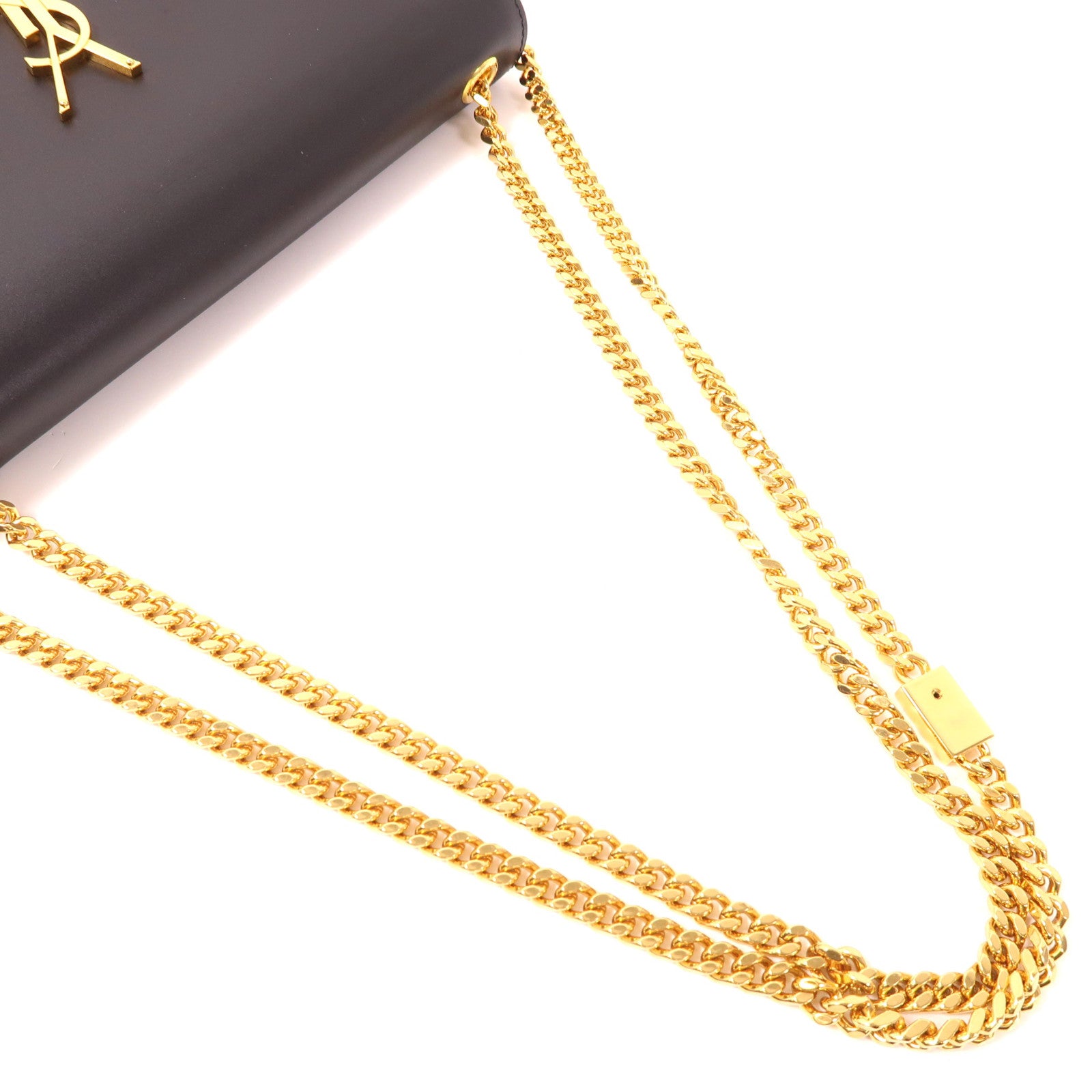 YVES SAINT LAURENT 【激減優惠】牛皮皮革Shoulder Bag金扣肩背袋
