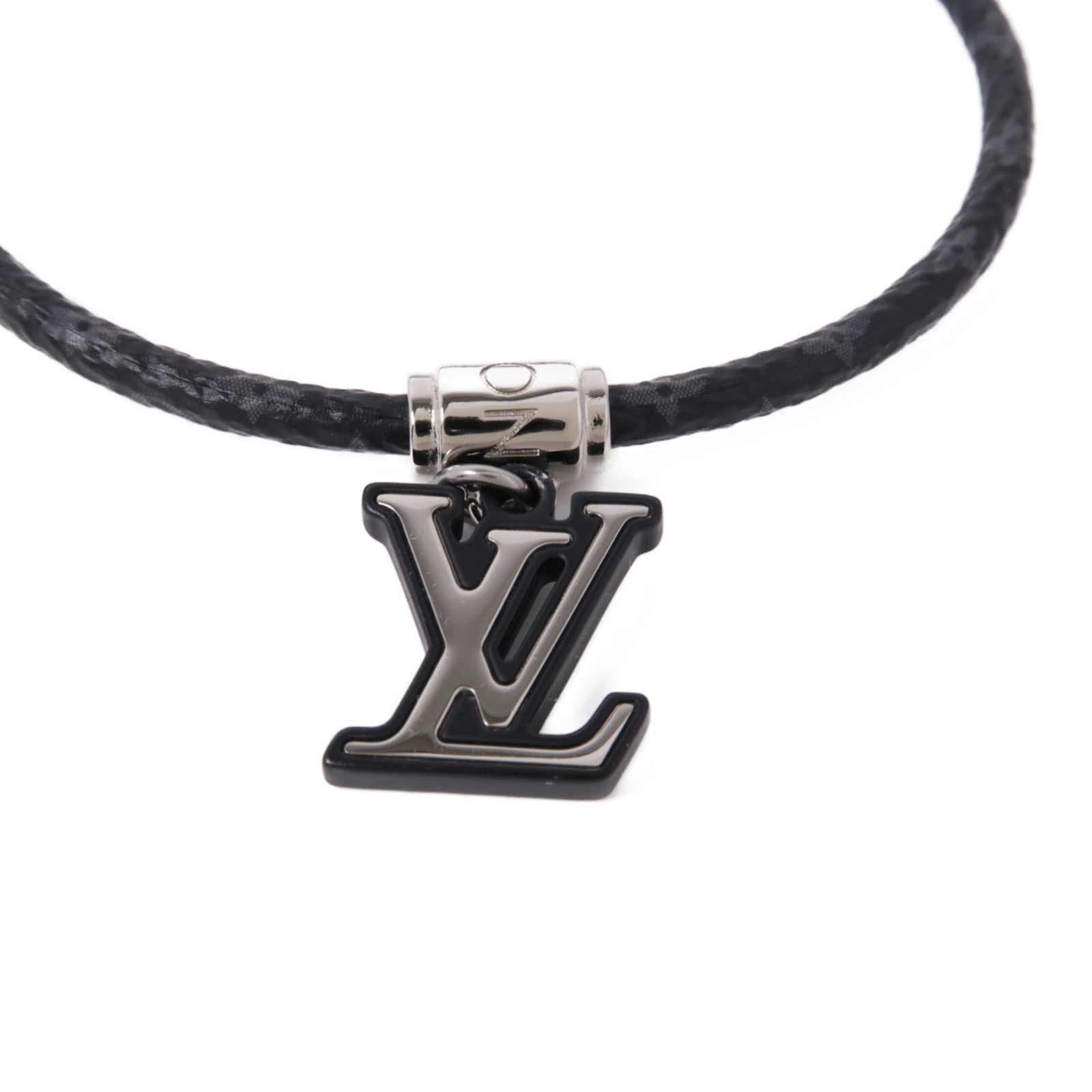 LOUIS VUITTON Monogram Eclipse Party Bracelet銀扣手鐲