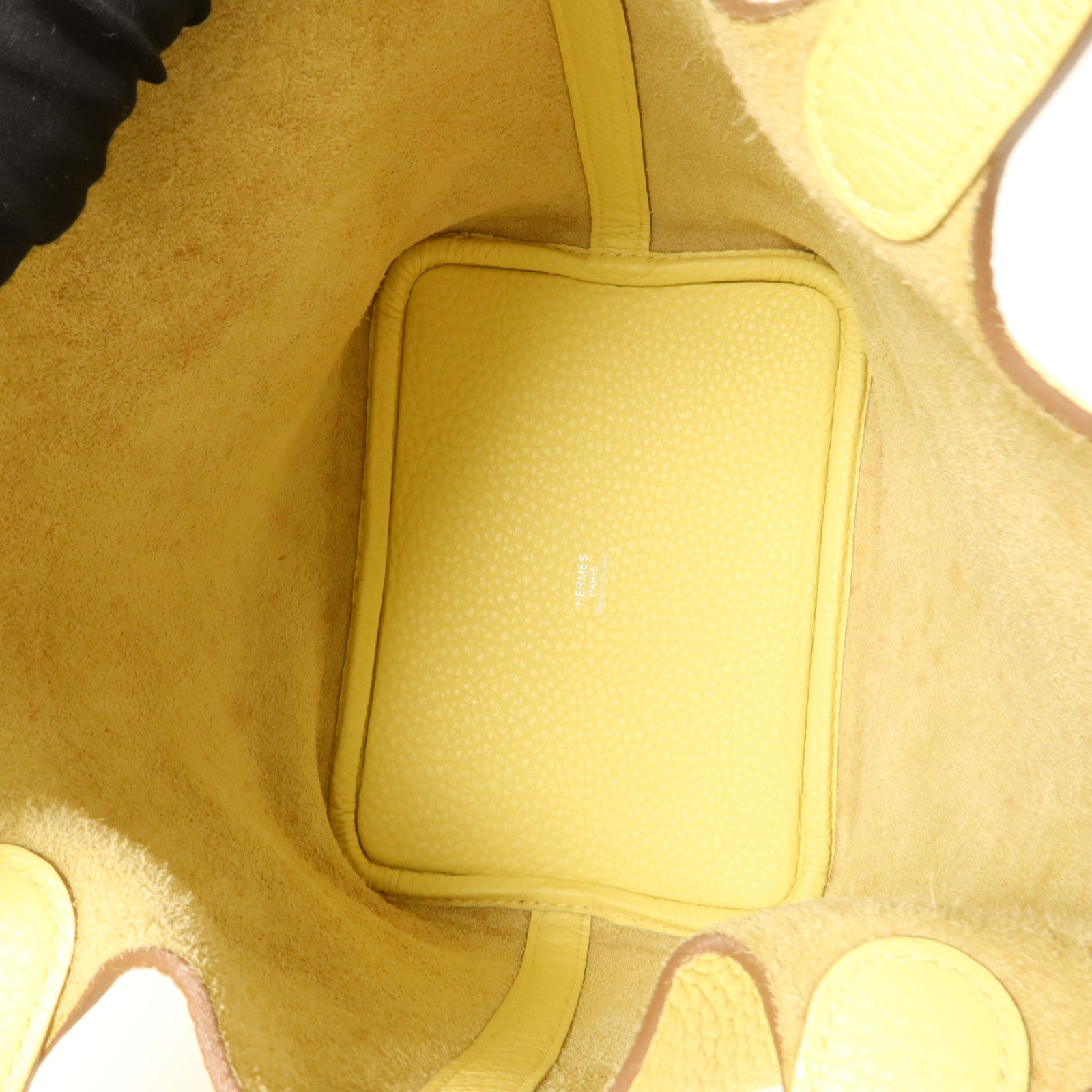 HERMES Clemence皮革Picotin PM手挽袋Jaune Poussin