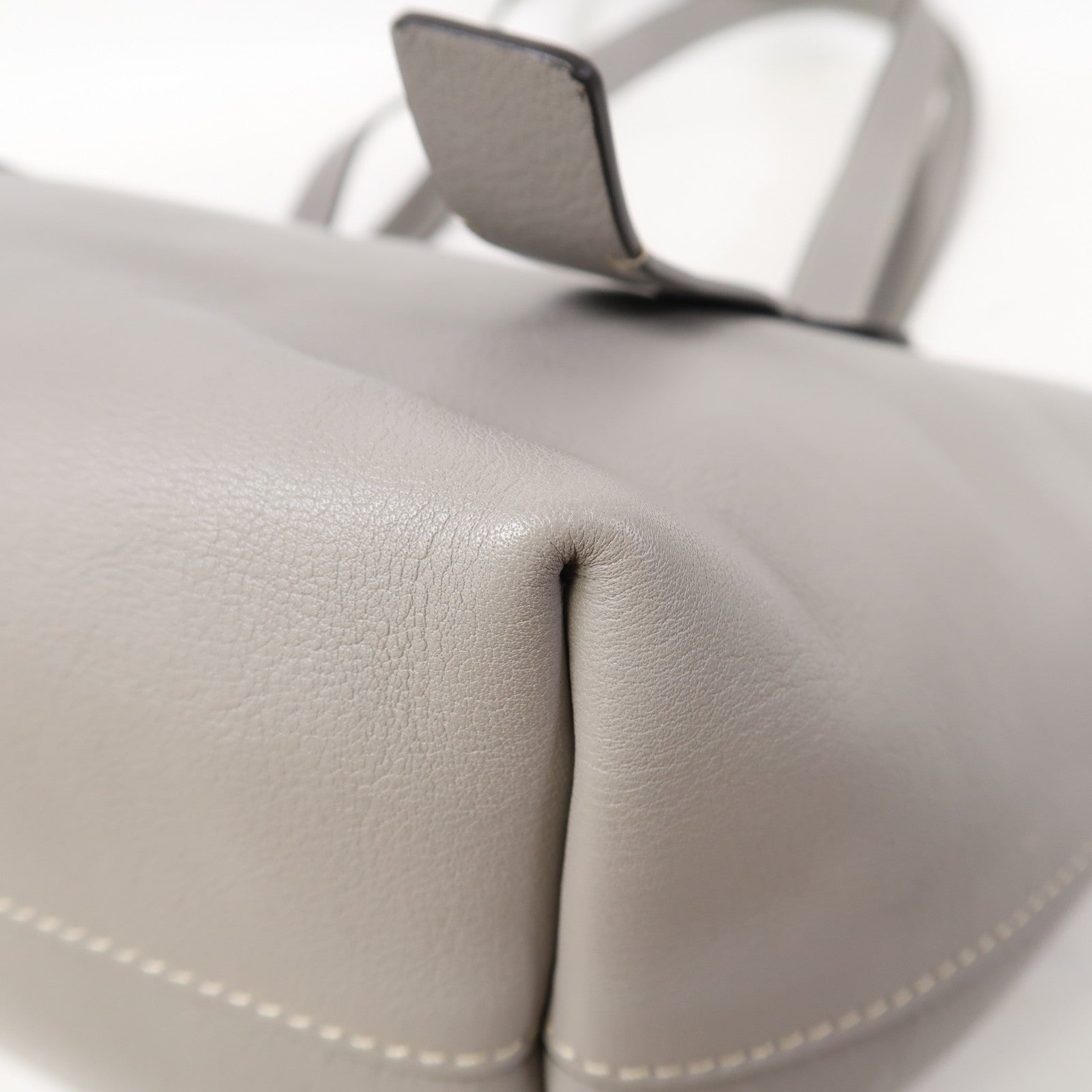 Chloe 牛皮皮革Shoulder Bag金扣肩背袋灰色