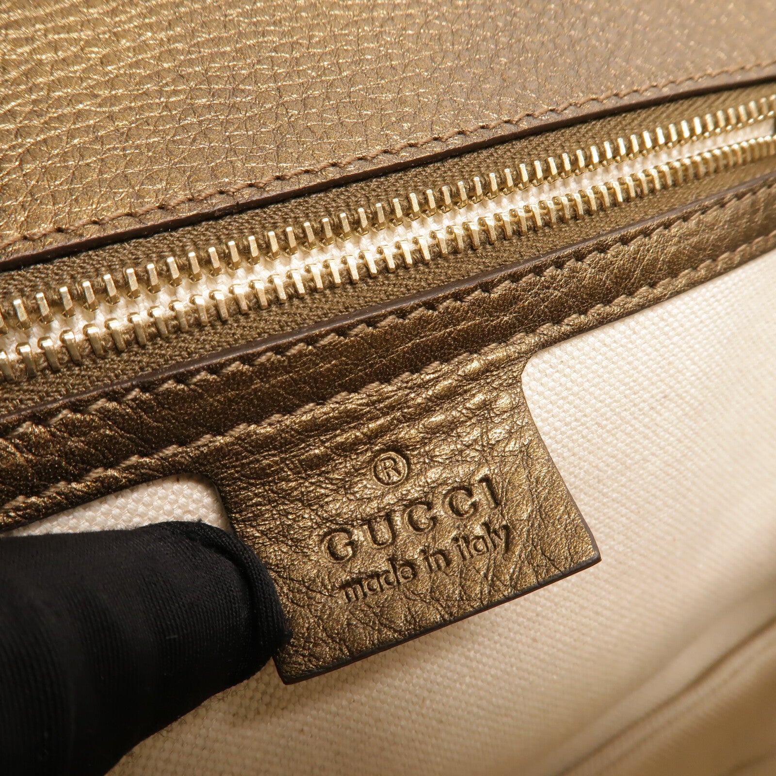 GUCCI 牛皮皮革New Bamboo With Top Handle手挽肩背兩用袋