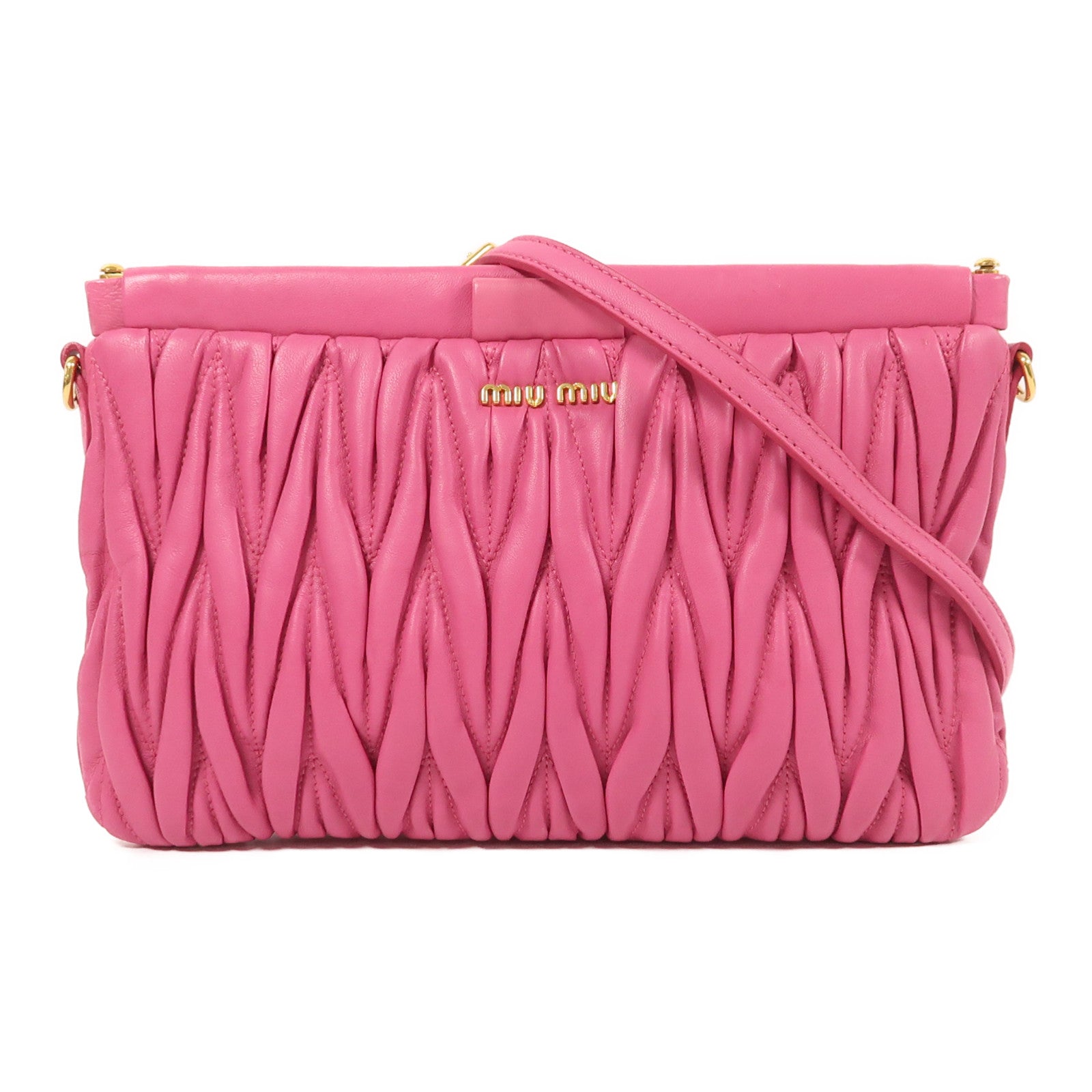 Miu Miu 羊皮皮革Shoulder Bag金扣肩背袋