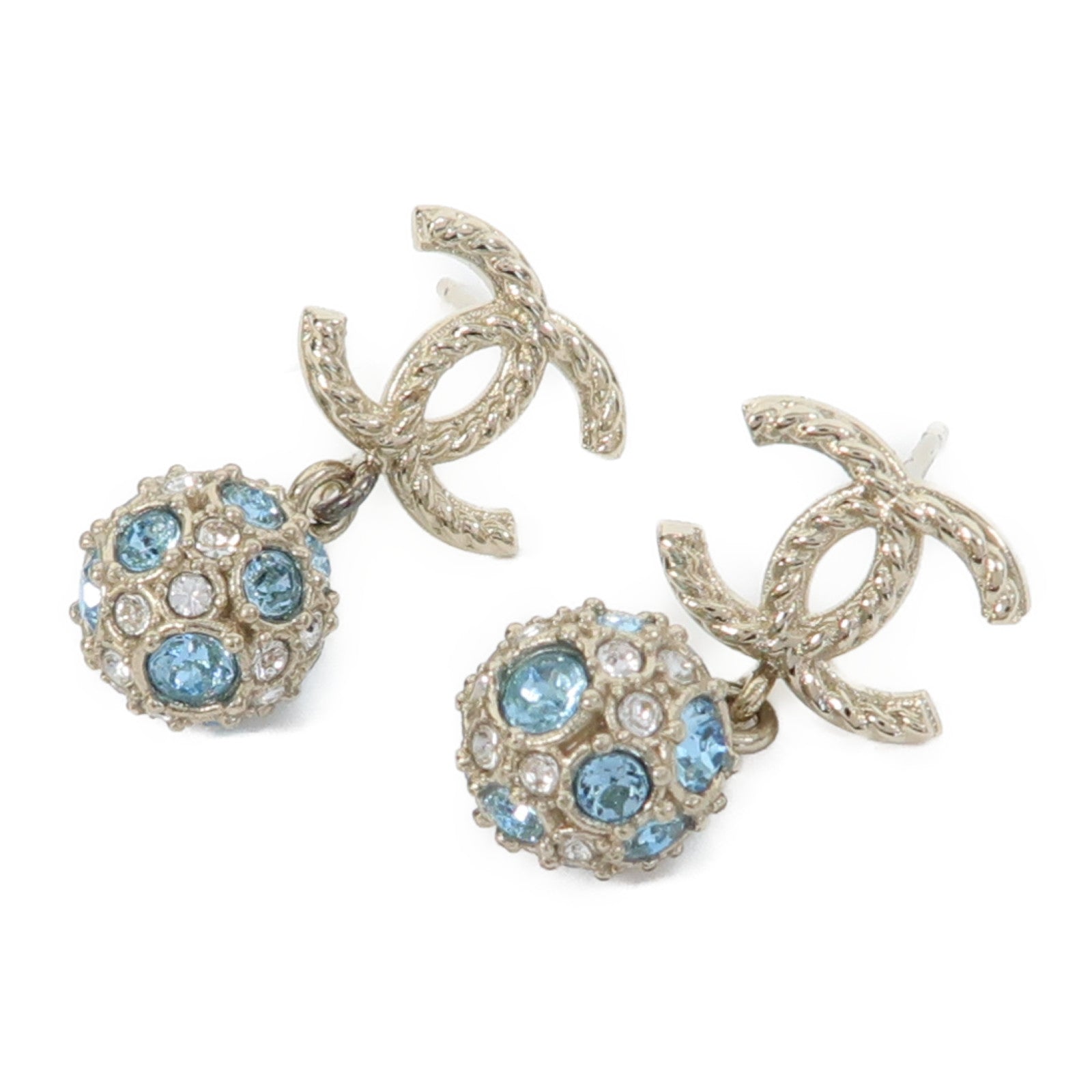 CHANEL 金屬Earrings耳環金色/藍色