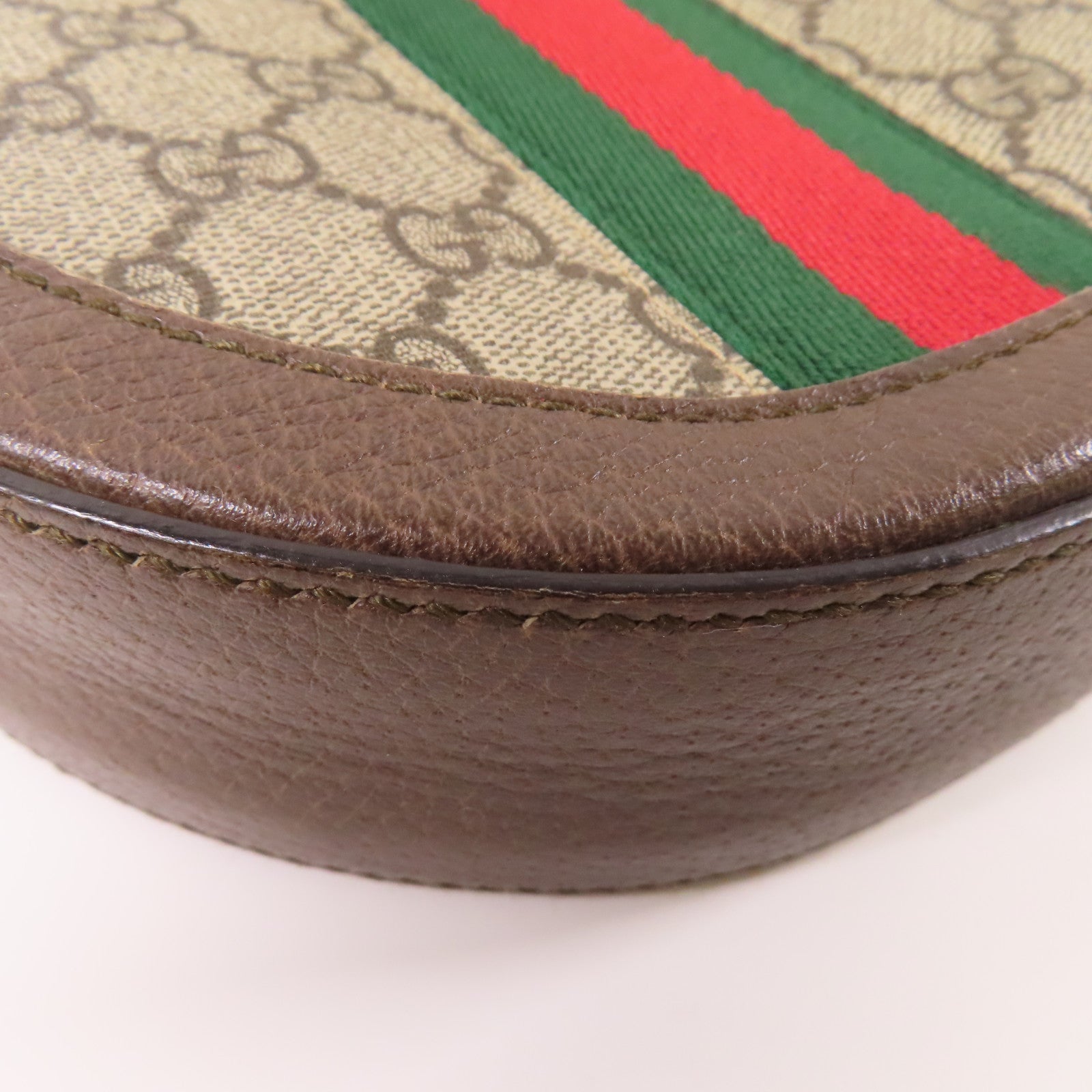 GUCCI 【激減優惠】塗層帆布/牛皮皮革Chain Shoulder金扣鏈帶肩背袋啡色