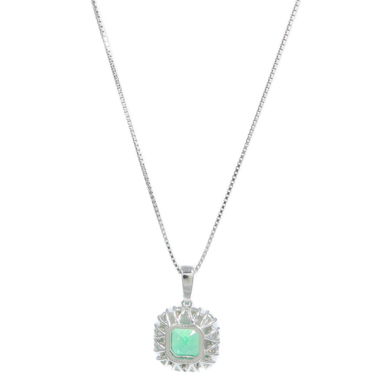 JEWELRY PT950/PT850鉑金Emerald Diamond Necklace綠寶石鑽石項鍊