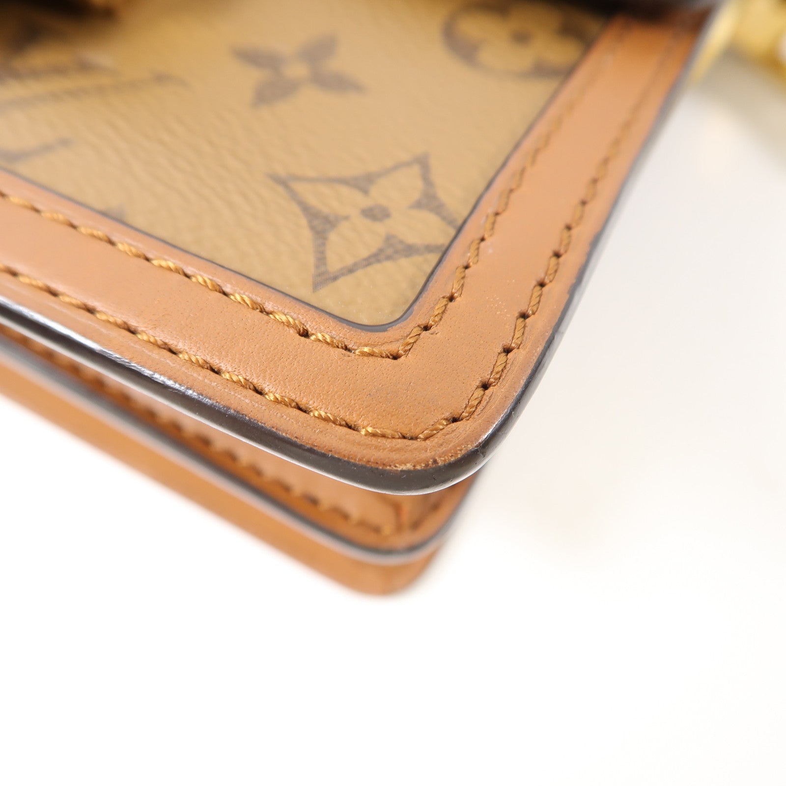 LOUIS VUITTON Monogram Dauphine金扣肩背袋啡色