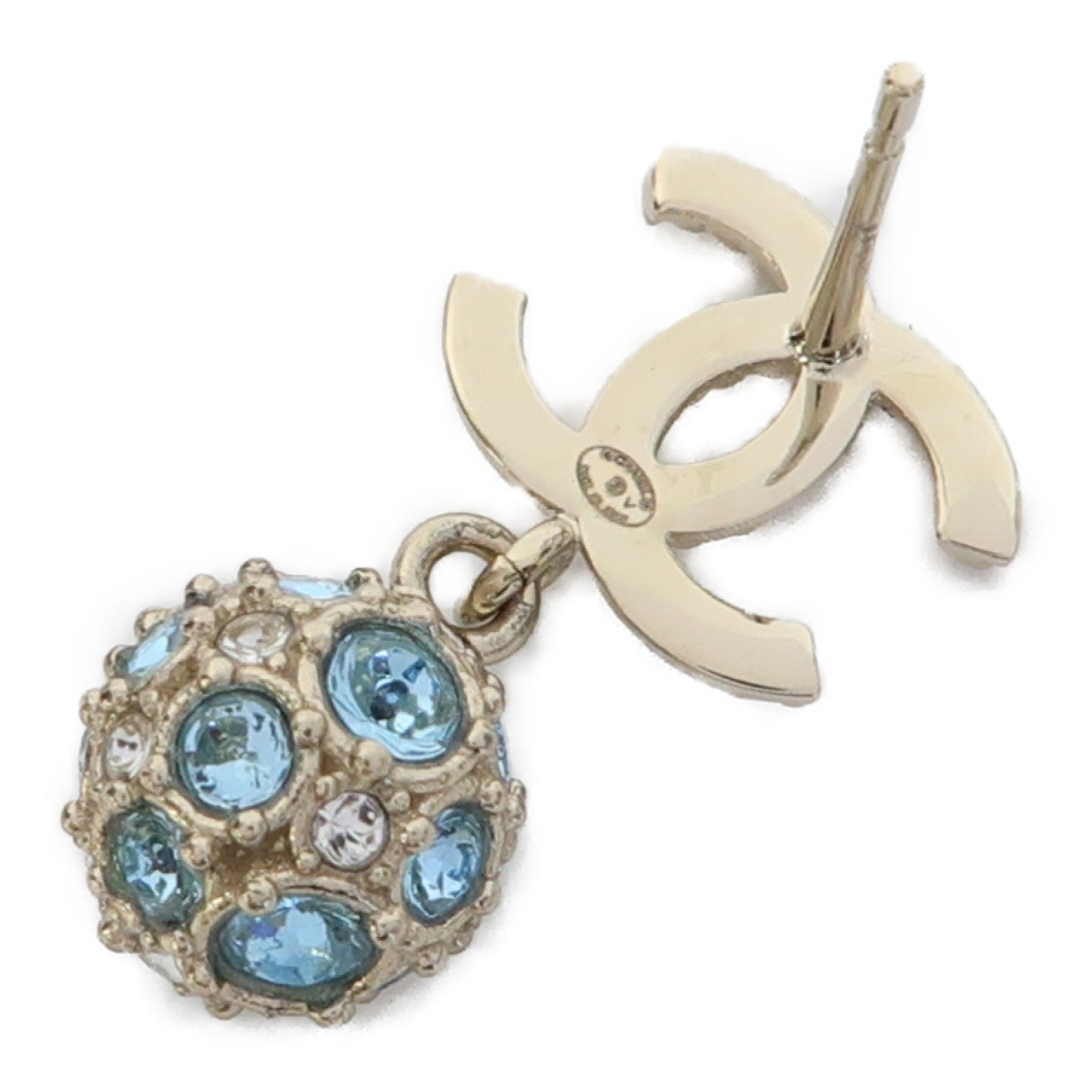 CHANEL 金屬Earrings耳環金色/藍色