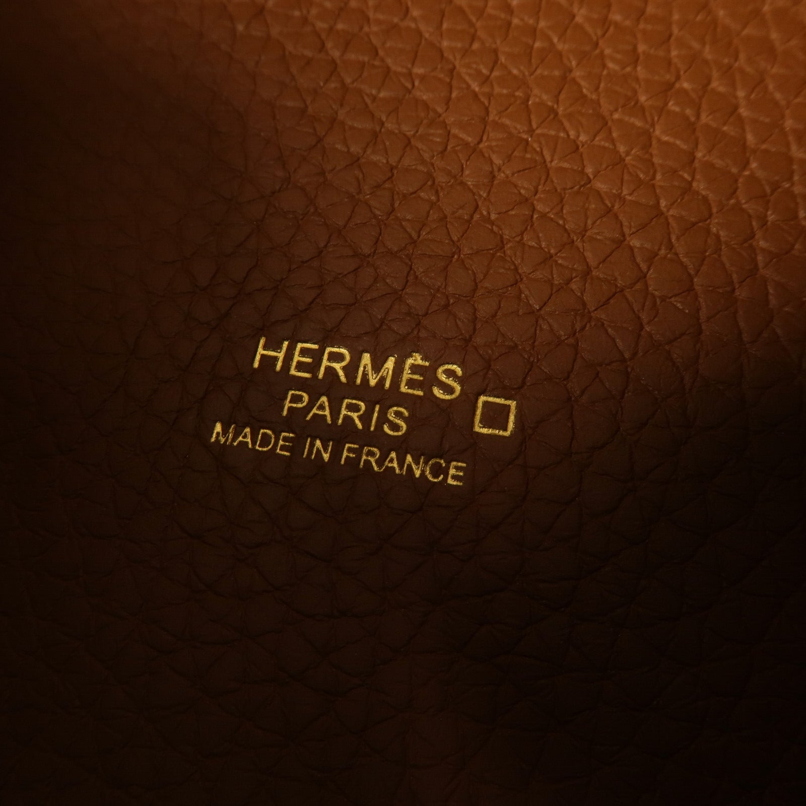 HERMES 鱷魚皮革/Clemence皮革Picotin Touch MM手挽袋Gold