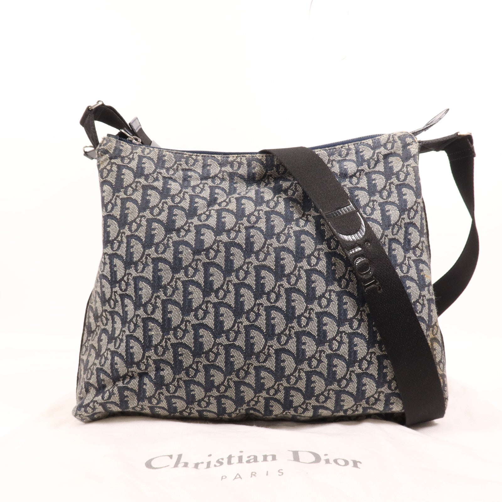 Dior 帆布Vintage Shoulder Bag銀扣肩背袋