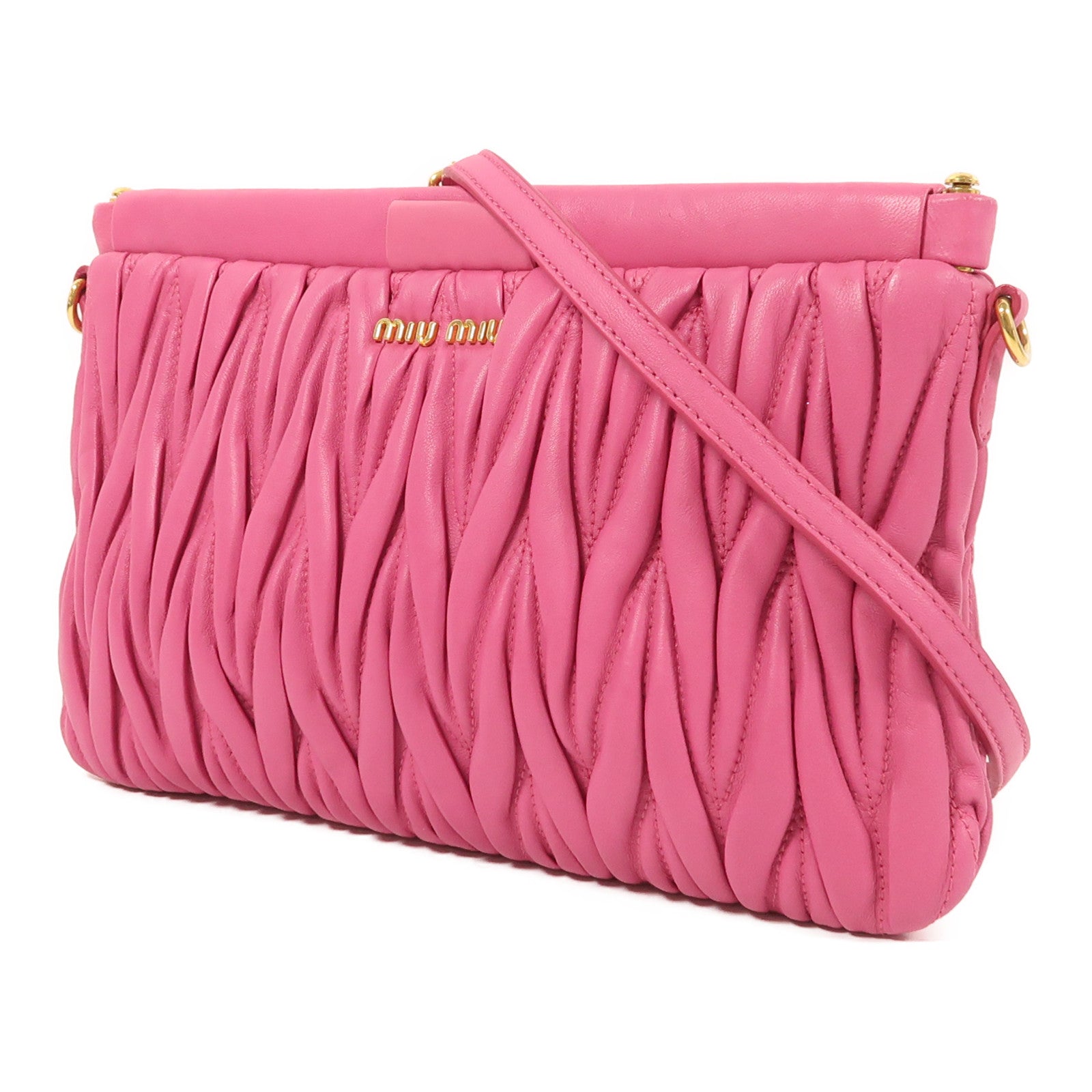 Miu Miu 羊皮皮革Shoulder Bag金扣肩背袋