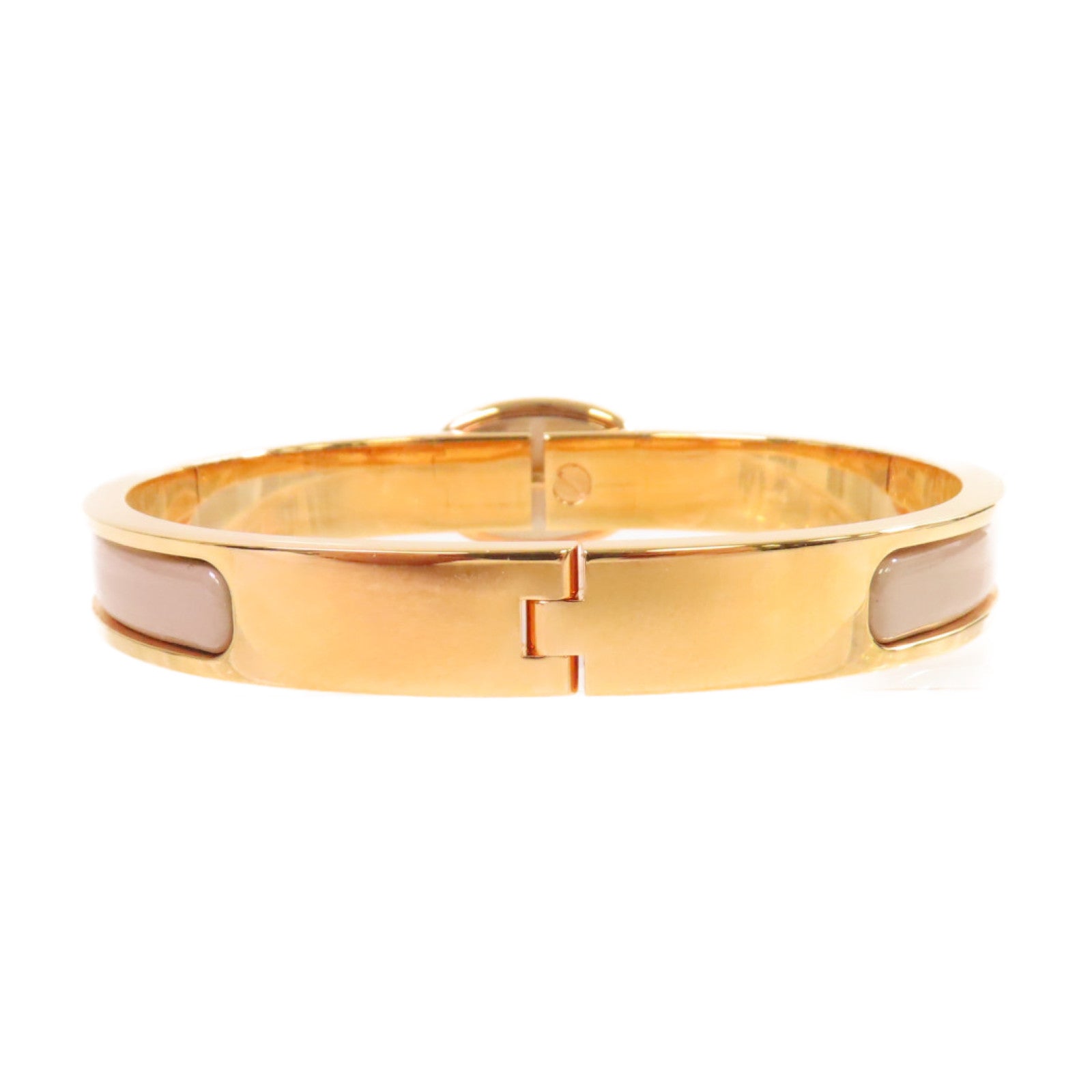 HERMES 金屬/琺瑯Clic Chaine Bracelet金扣手鐲灰色/金色