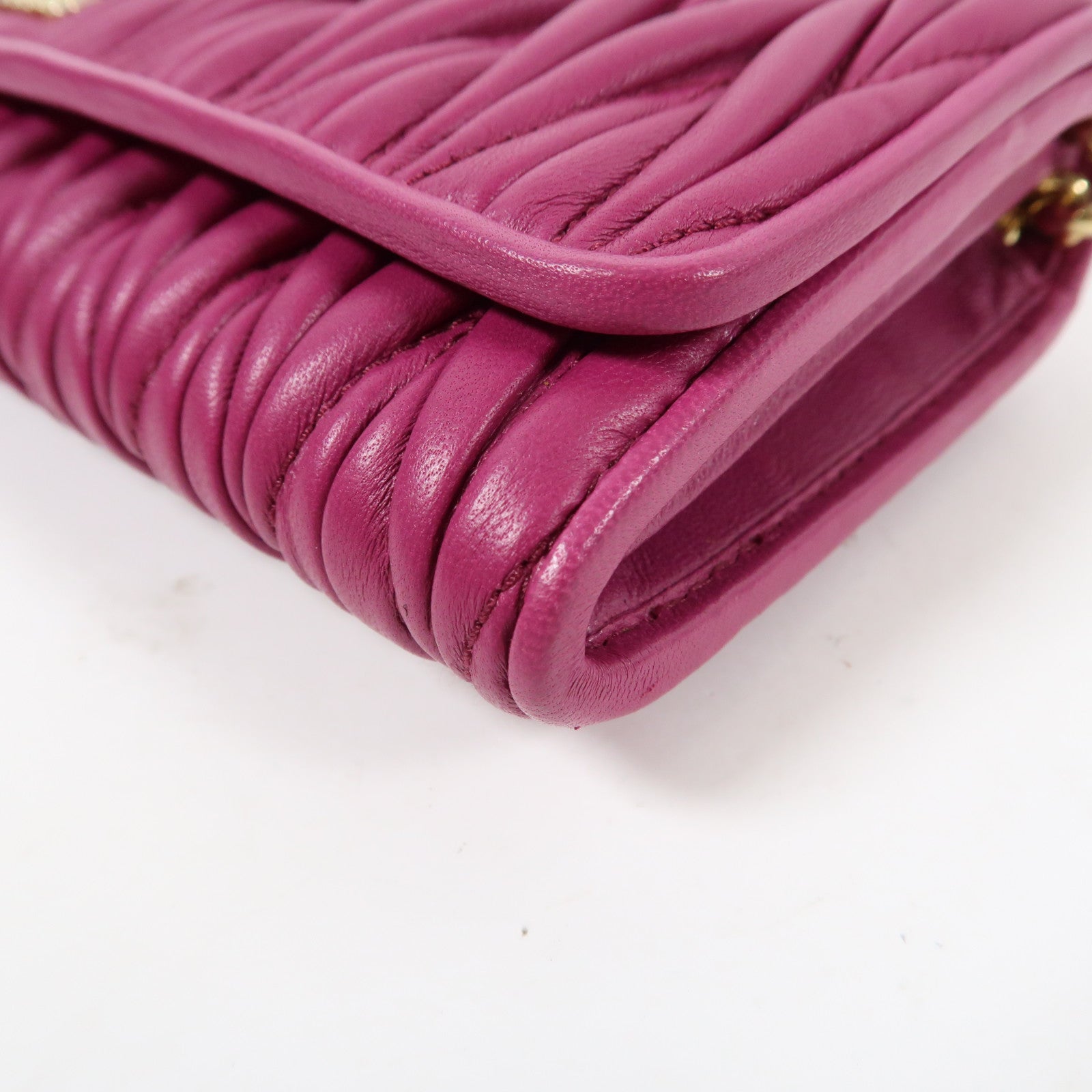 Miu Miu 羊皮皮革Shoulder Bag金扣肩背袋紅色