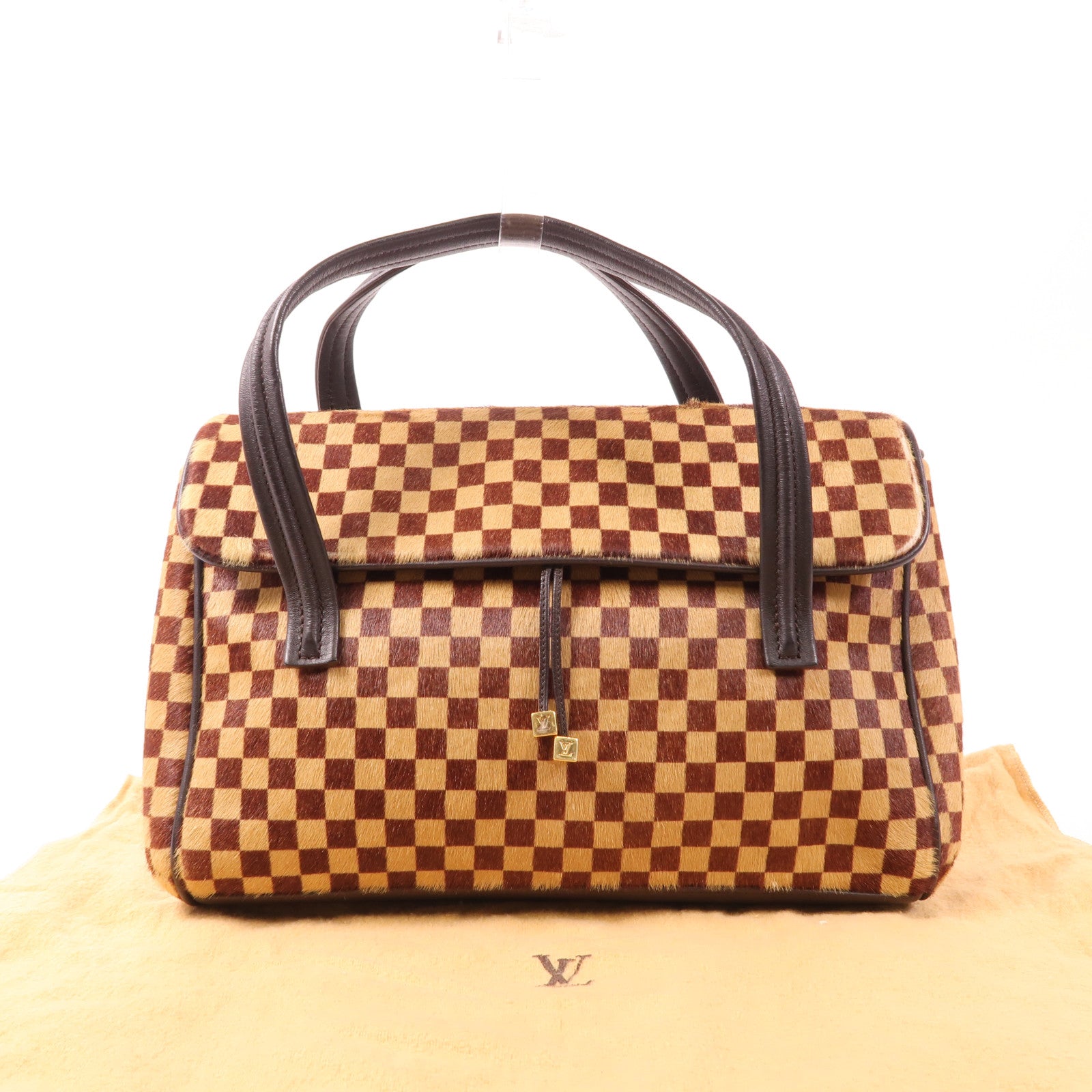 LOUIS VUITTON 【激減優惠】Damier Sauvage Lionne金扣手挽袋