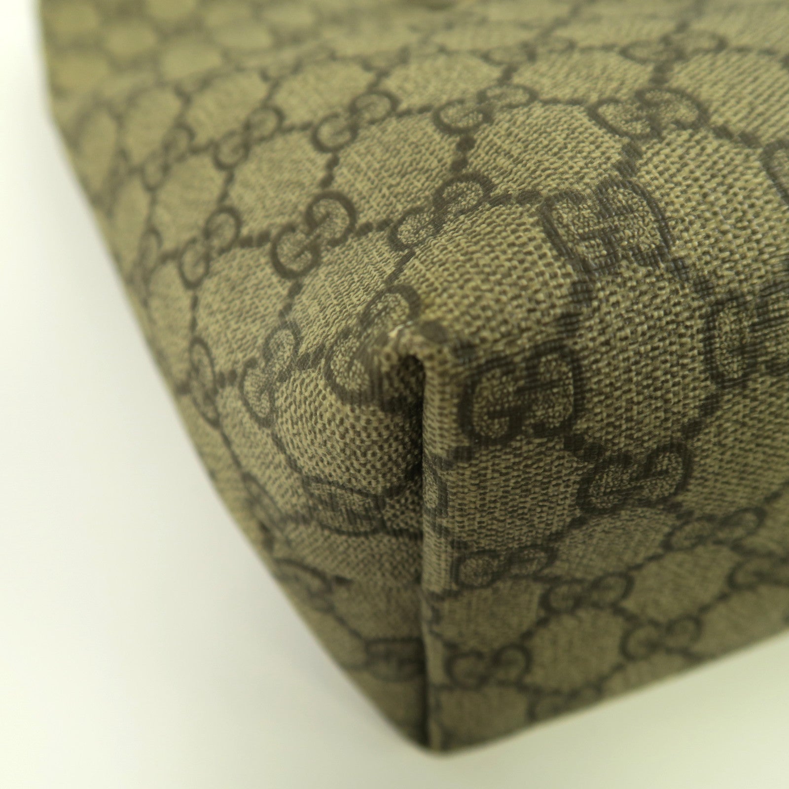 GUCCI 【激減優惠】塗層帆布Tote Bag銀扣手挽袋啡色