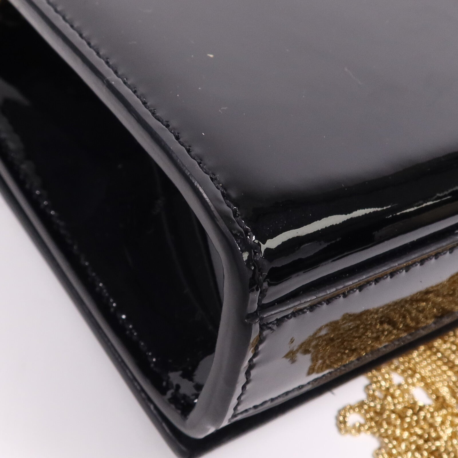 YVES SAINT LAURENT 漆皮皮革Kate Small金扣鏈帶肩背袋
