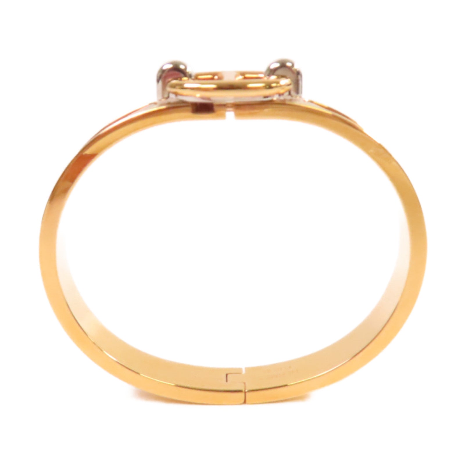 HERMES 金屬/琺瑯Clic Chaine Bracelet金扣手鐲灰色/金色