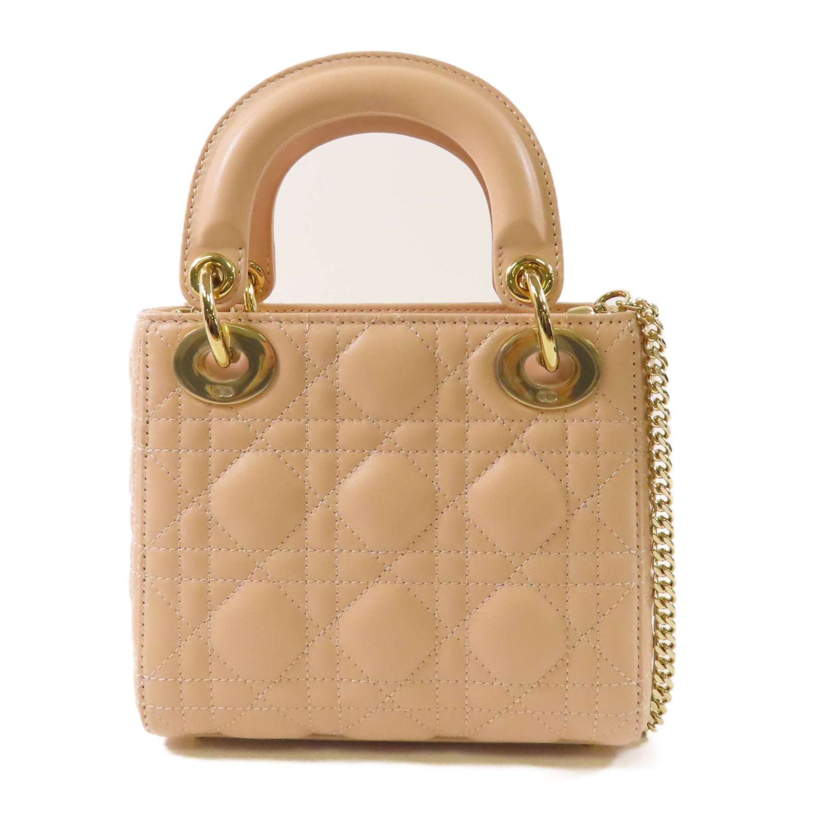 Dior 羊皮皮革Lady Dior Mini金扣手挽肩背兩用袋