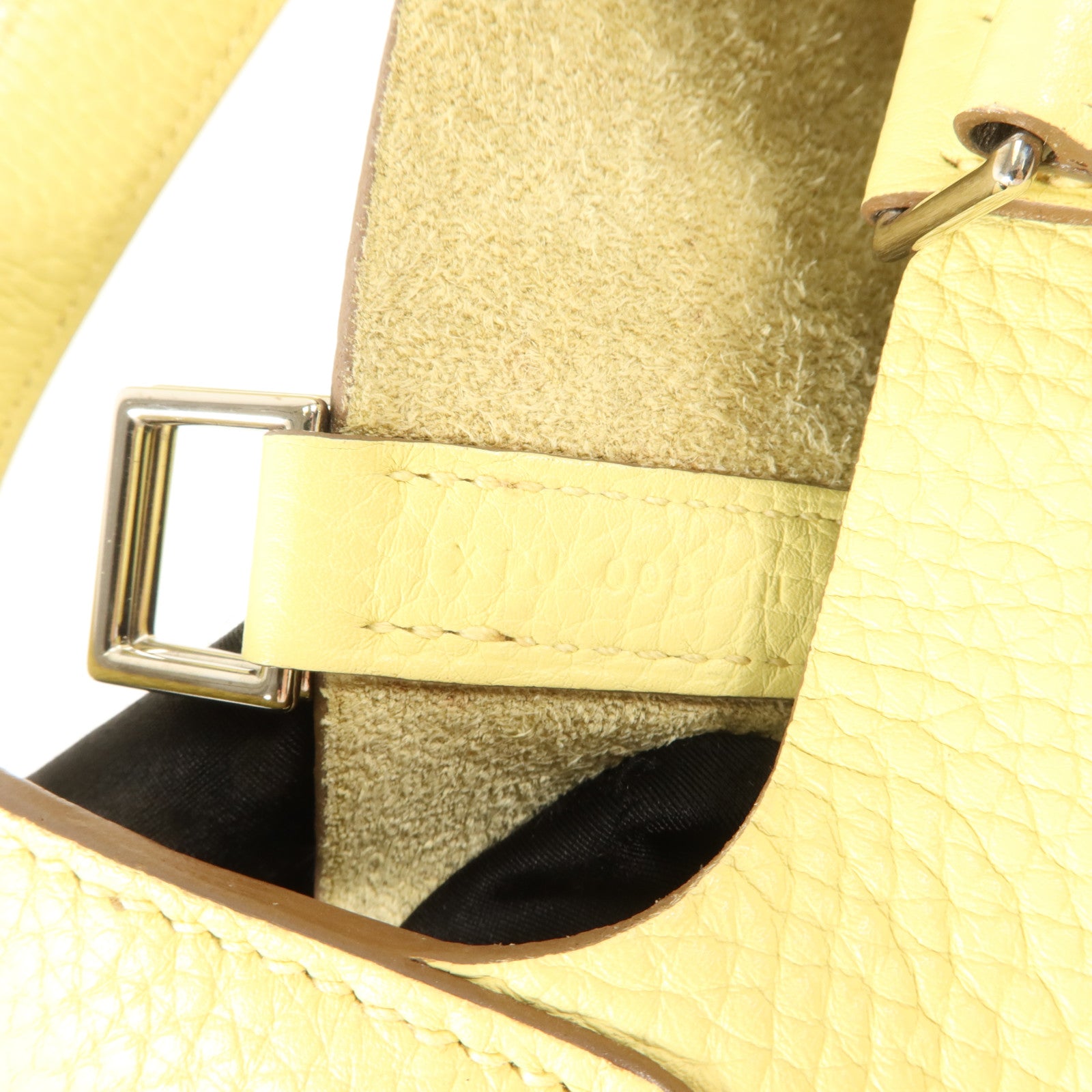 HERMES Clemence皮革Picotin PM手挽袋Jaune Poussin
