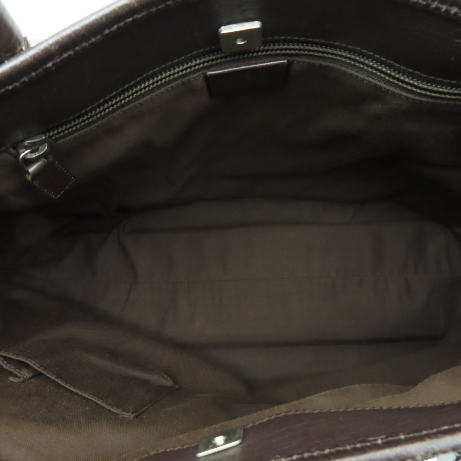GUCCI 【激減優惠】塗層帆布Tote Bag銀扣肩背袋啡色