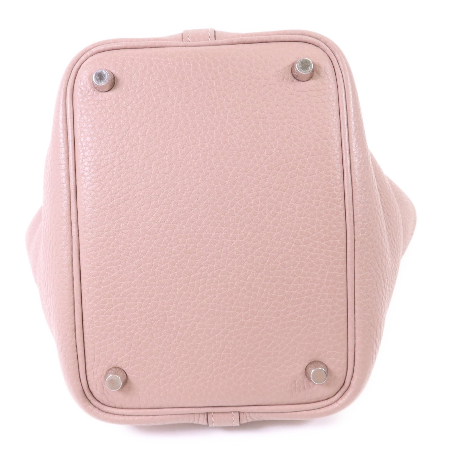 HERMES Clemence皮革Picotin PM銀扣手挽袋Glycine