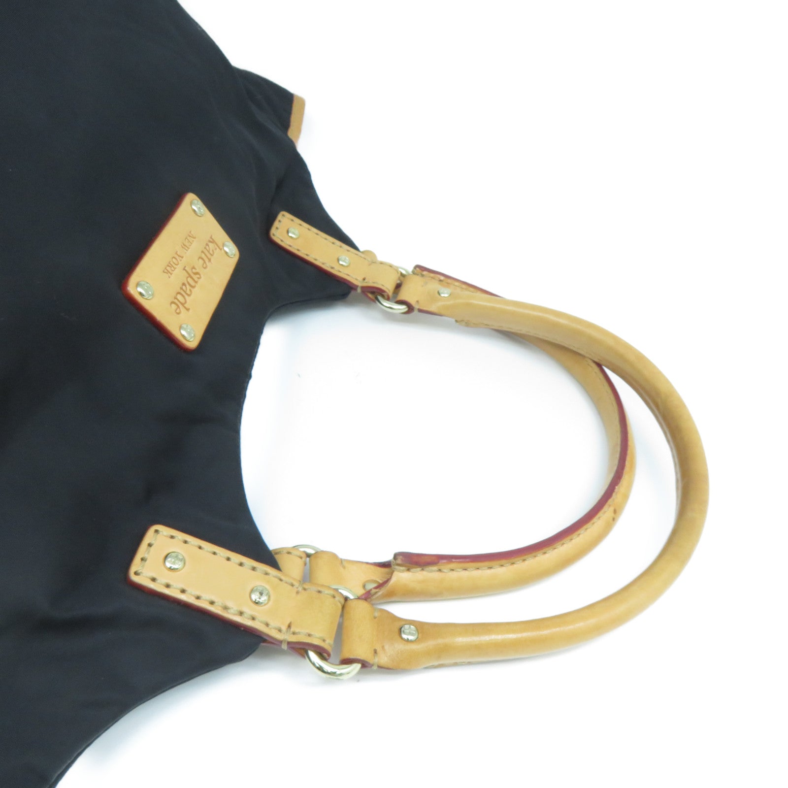Kate Spade 【清倉大減價】尼龍/皮革Shoulder Bag金扣肩背袋黑色