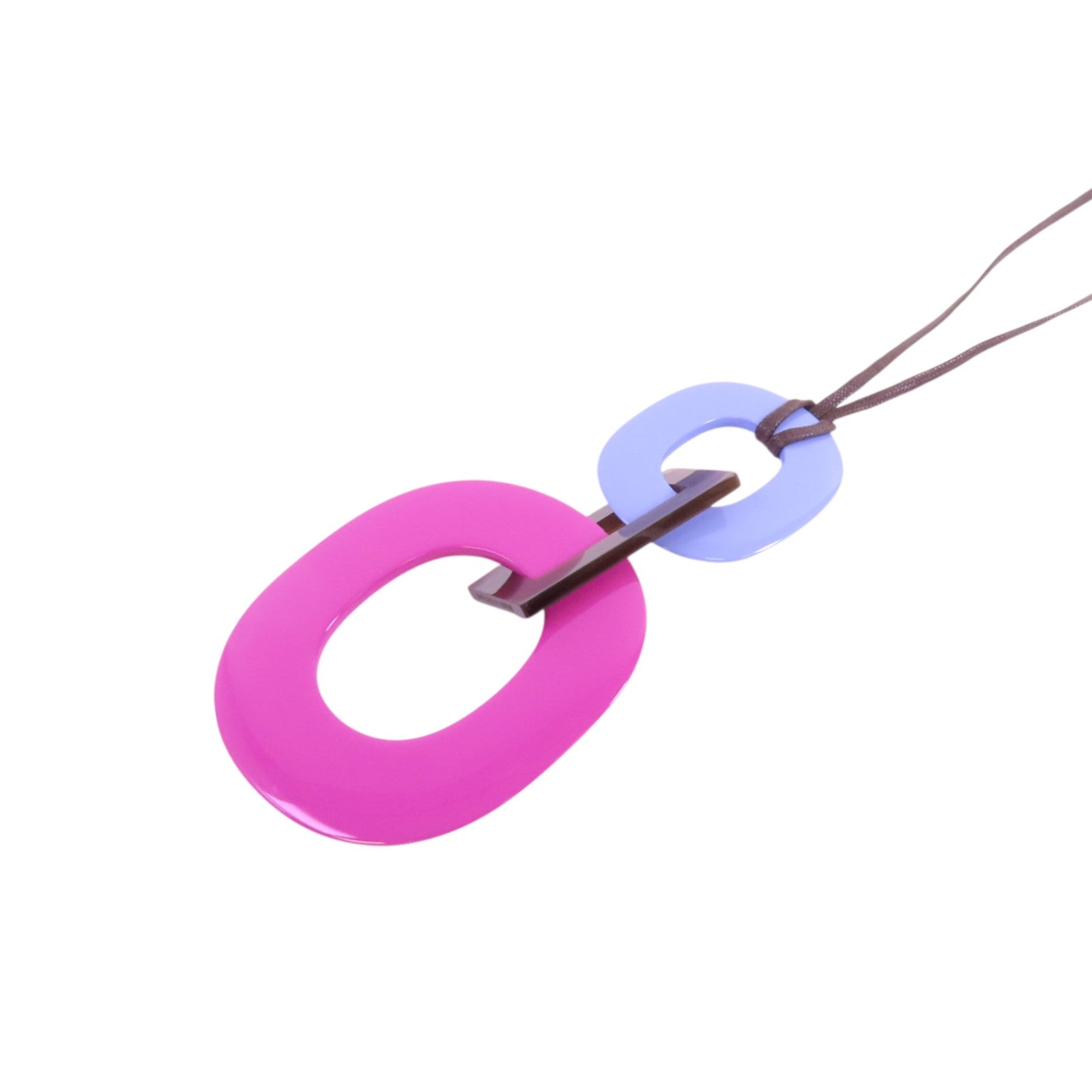 HERMES 水牛角/PVC Kara Pendant Necklace項鏈