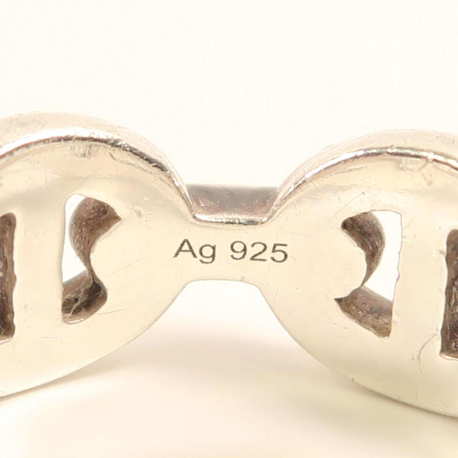 HERMES 925純銀Chaine d'ancre Enchainee Ring戒指US#5.25