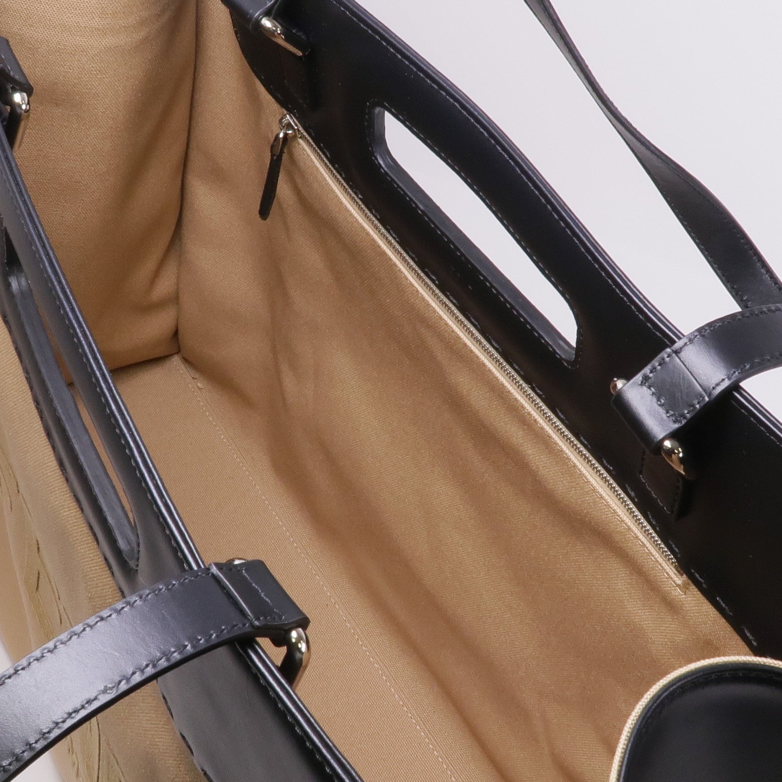 FENDI 牛皮皮革/帆布2way Shoulder Bag銀扣手挽肩背兩用袋