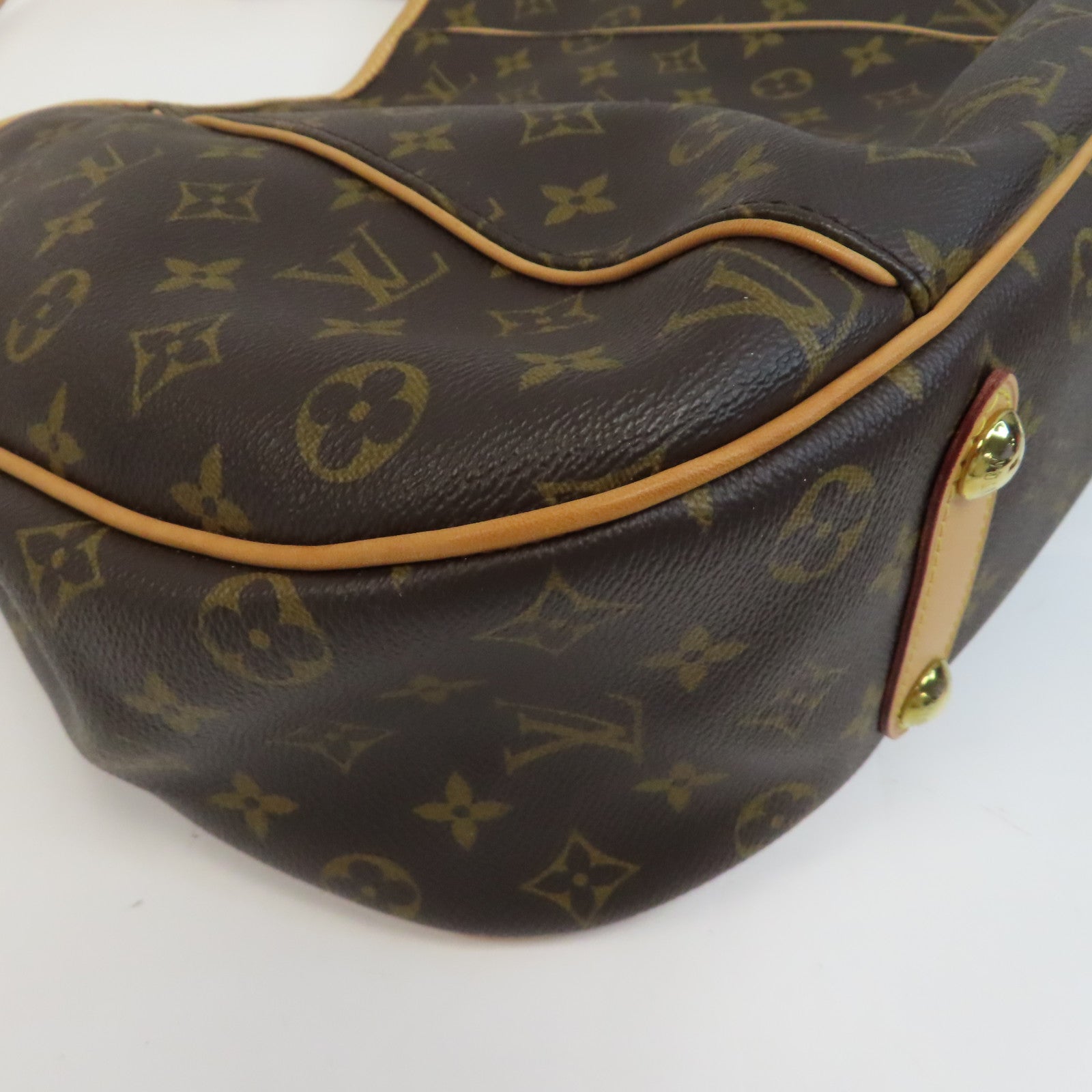 LOUIS VUITTON Monogram Galliera PM金扣肩背袋啡色
