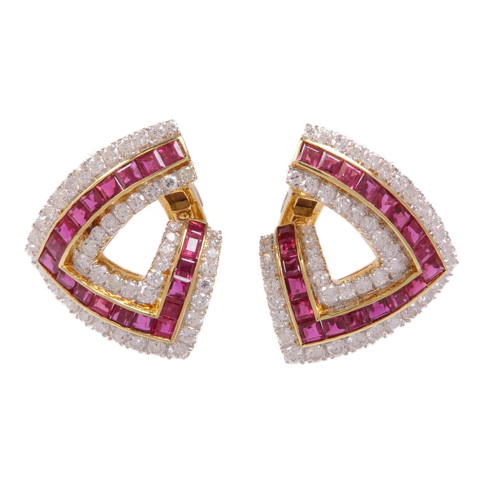 JEWELRY 18K黃金/白金Ruby/Diamond Earrings紅寶石/鑽石耳環