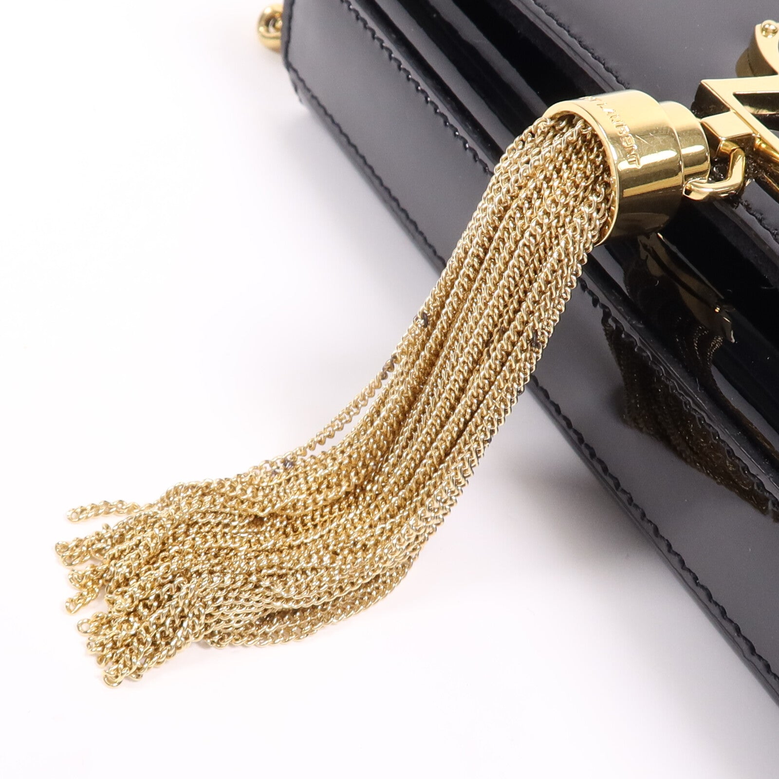 YVES SAINT LAURENT 漆皮皮革Kate Small金扣鏈帶肩背袋