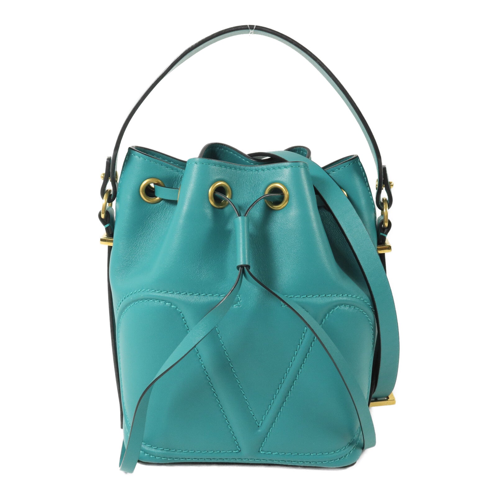 Valentino 牛皮皮革Garavani VLogo Walk Bucket Bag手挽肩背兩用袋