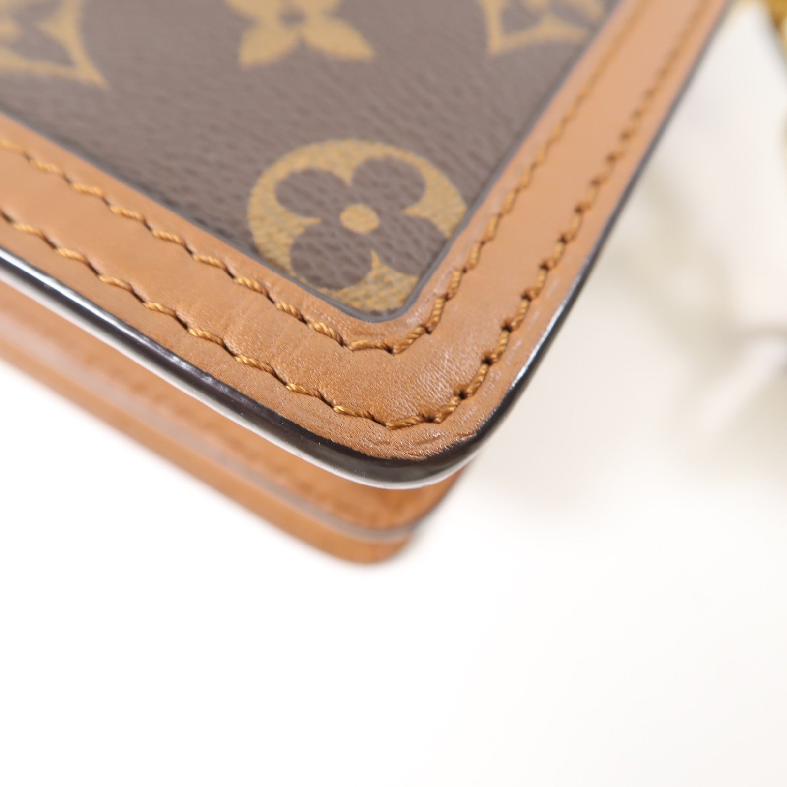 LOUIS VUITTON Monogram Dauphine金扣肩背袋啡色