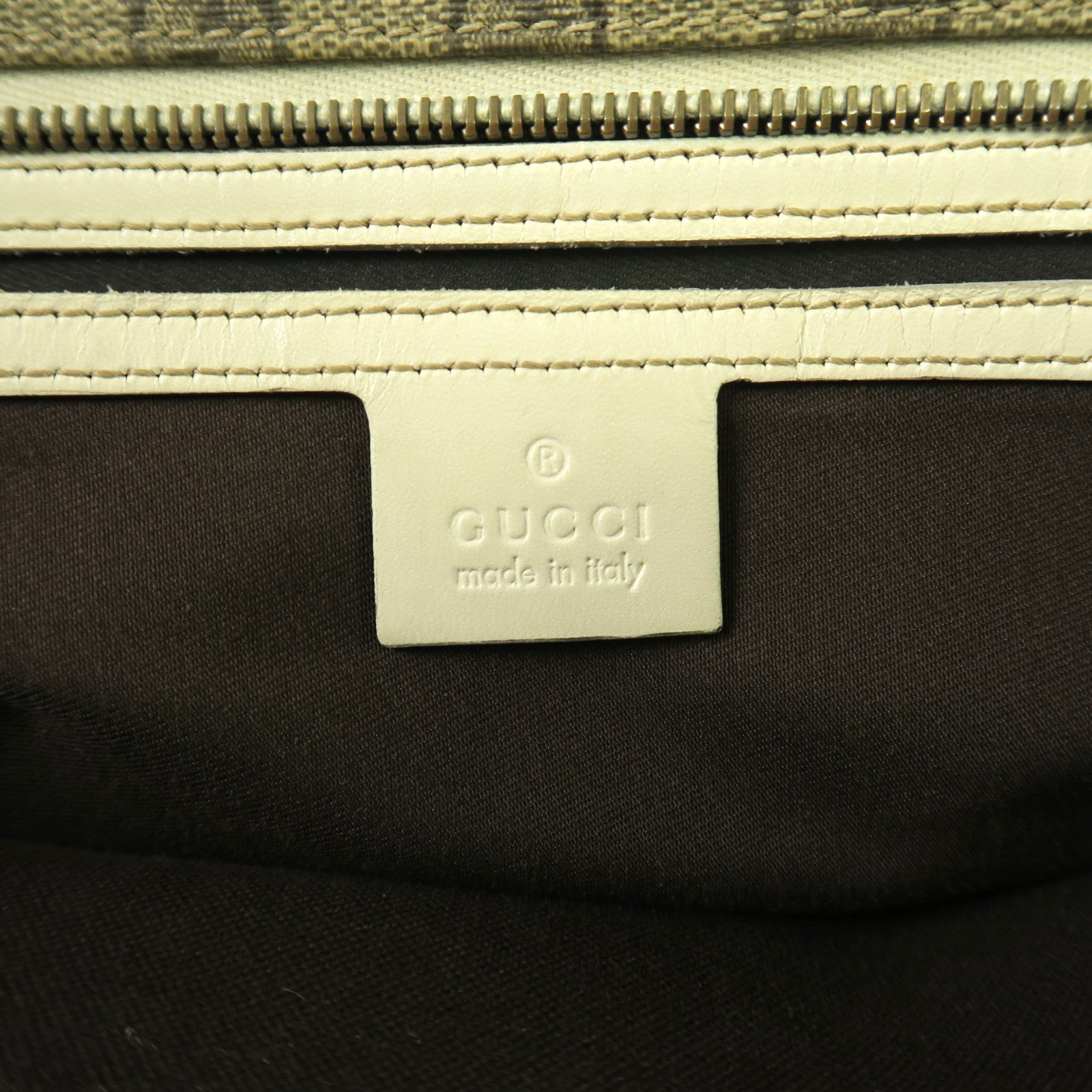 GUCCI 【激減優惠】塗層帆布Tote Bag銀扣手挽袋啡色