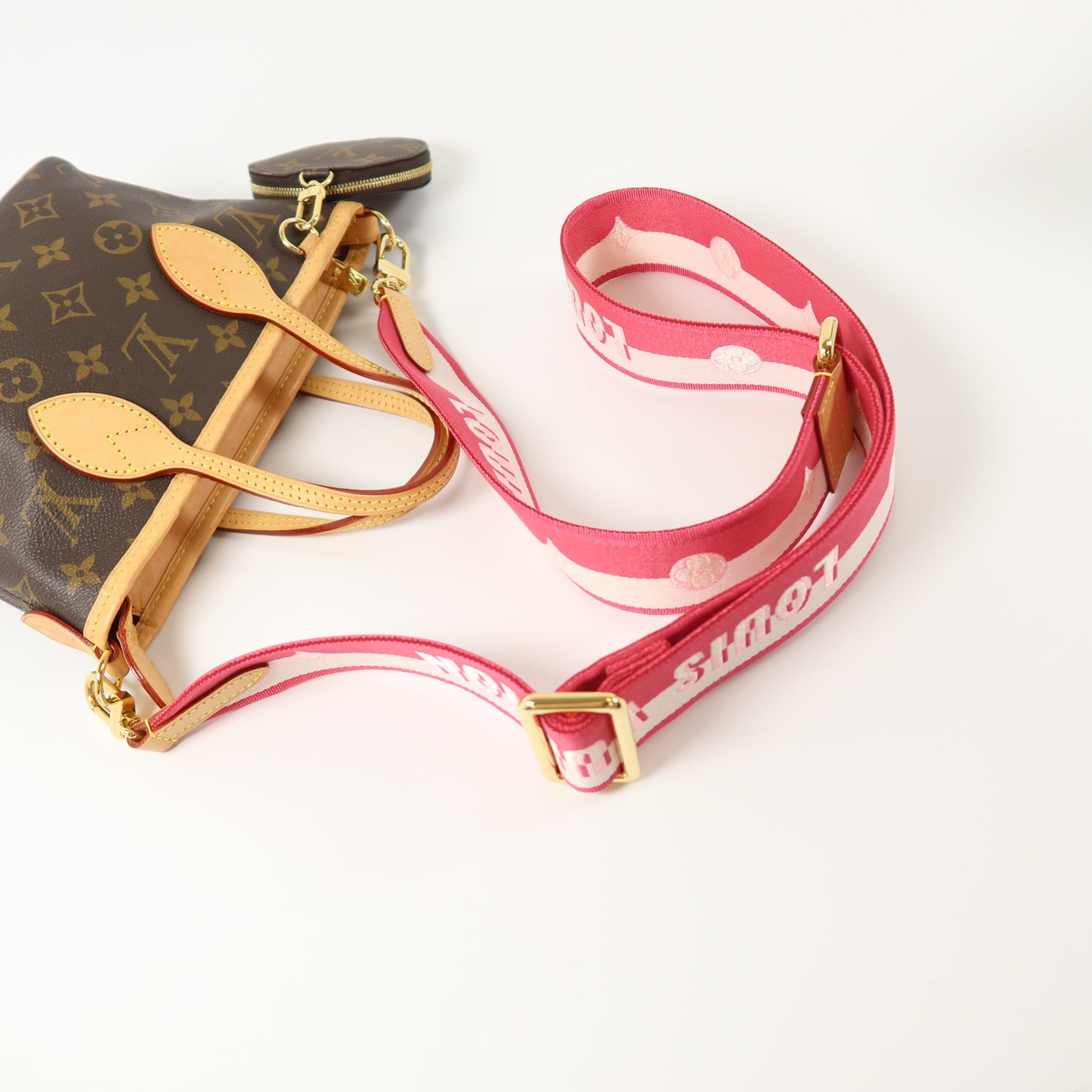 LOUIS VUITTON Monogram Neverfull BB金扣手挽肩背兩用袋