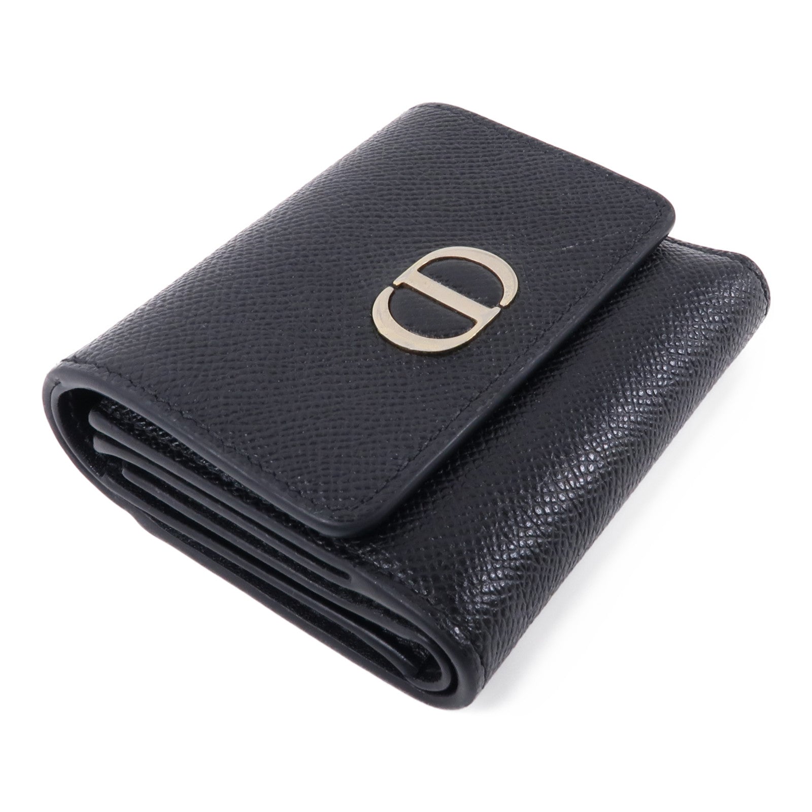 Dior 牛皮皮革Wallet金扣錢包黑色