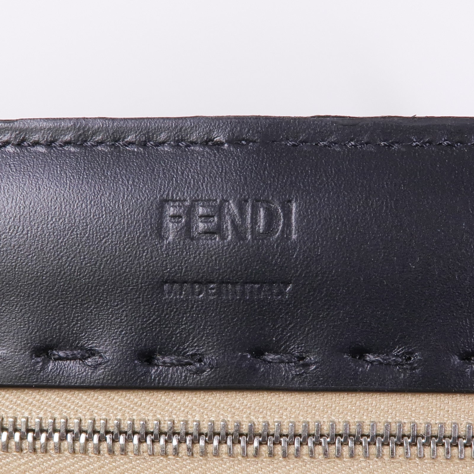 FENDI 牛皮皮革/帆布2way Shoulder Bag銀扣手挽肩背兩用袋